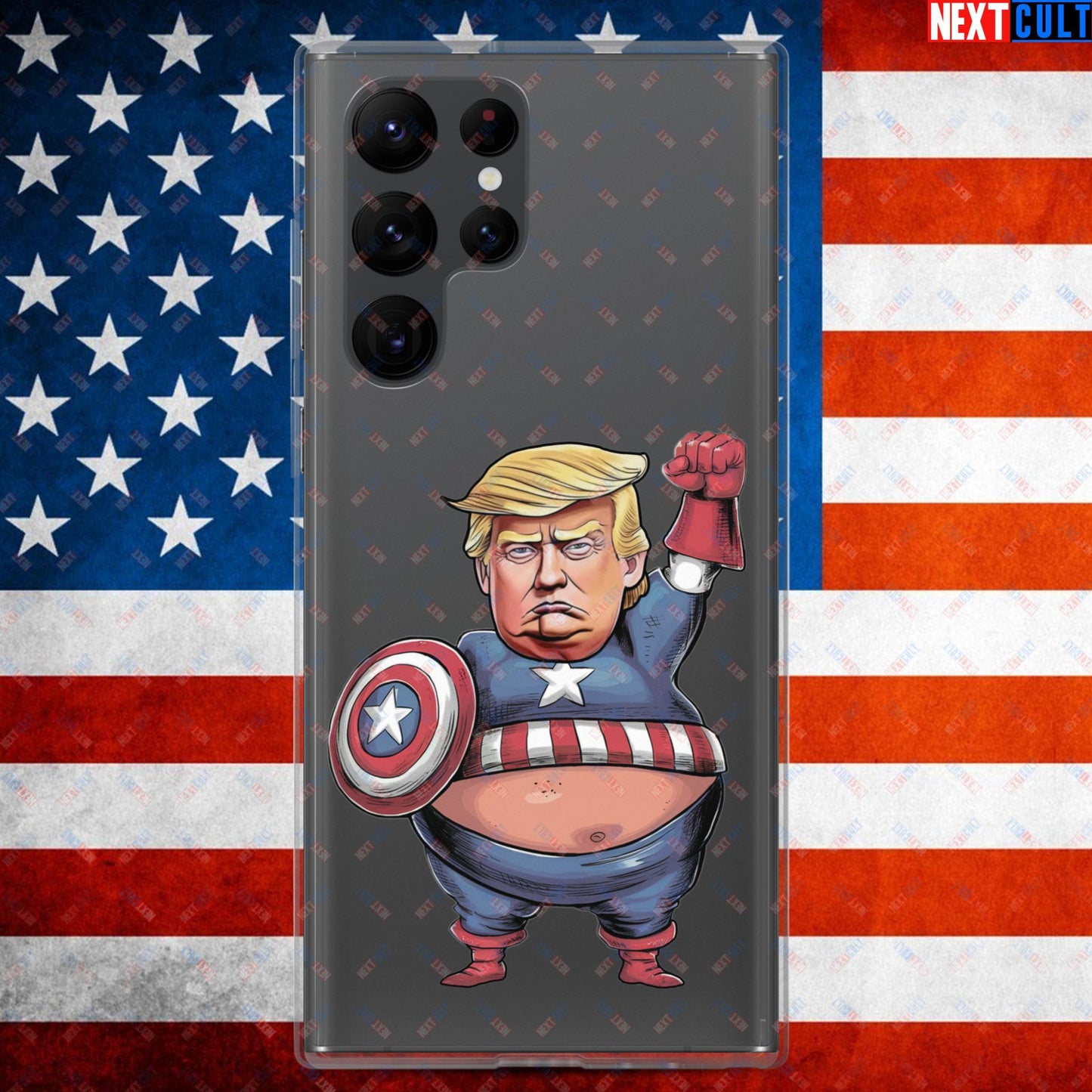 Donald Trump Captain America Clear Case for Samsung Samsung Galaxy S22 Ultra Mobile Phone Cases Conspiracy Theories Donald Trump Politics Republicans Next Cult Brand