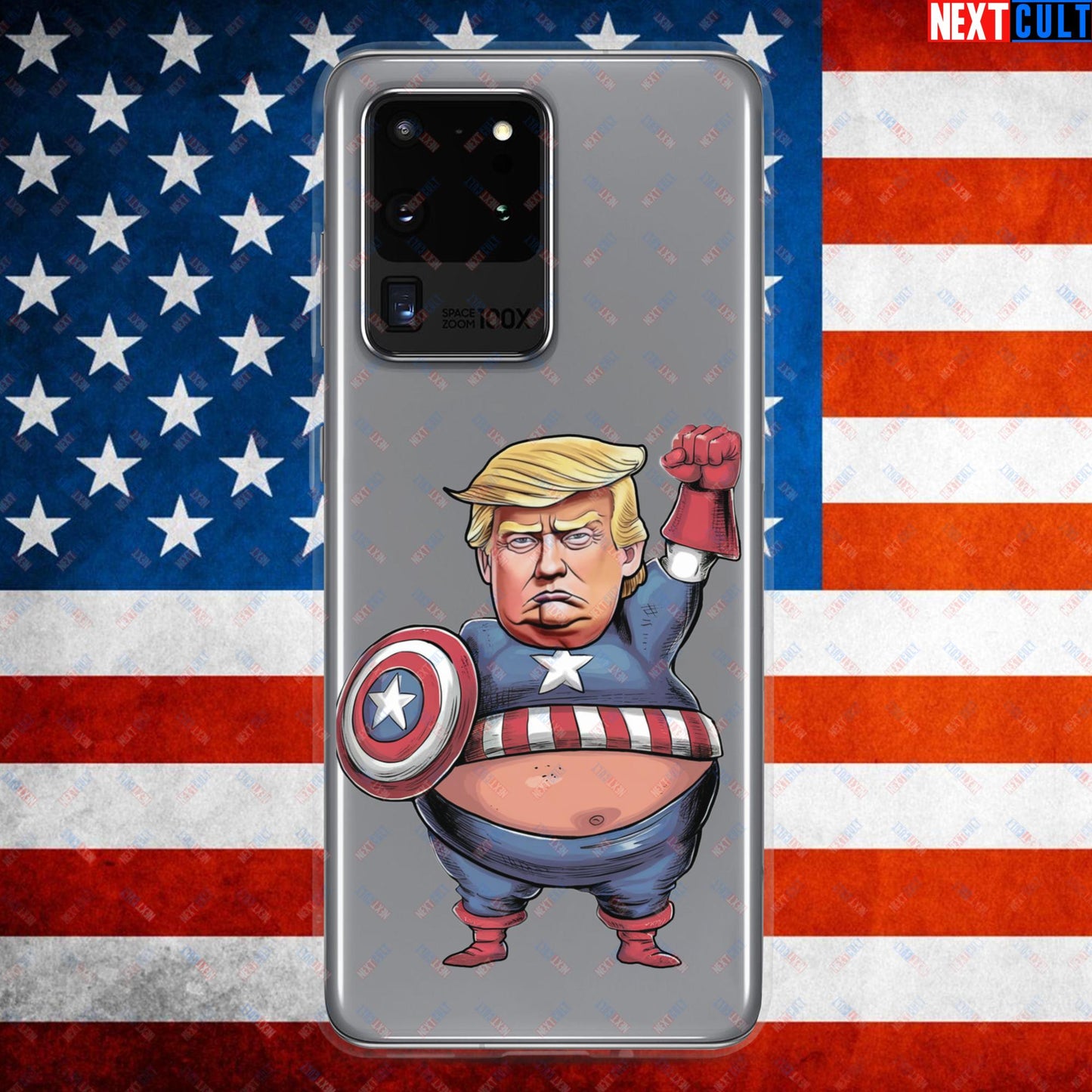 Donald Trump Captain America Clear Case for Samsung Samsung Galaxy S20 Ultra Mobile Phone Cases Conspiracy Theories Donald Trump Politics Republicans Next Cult Brand