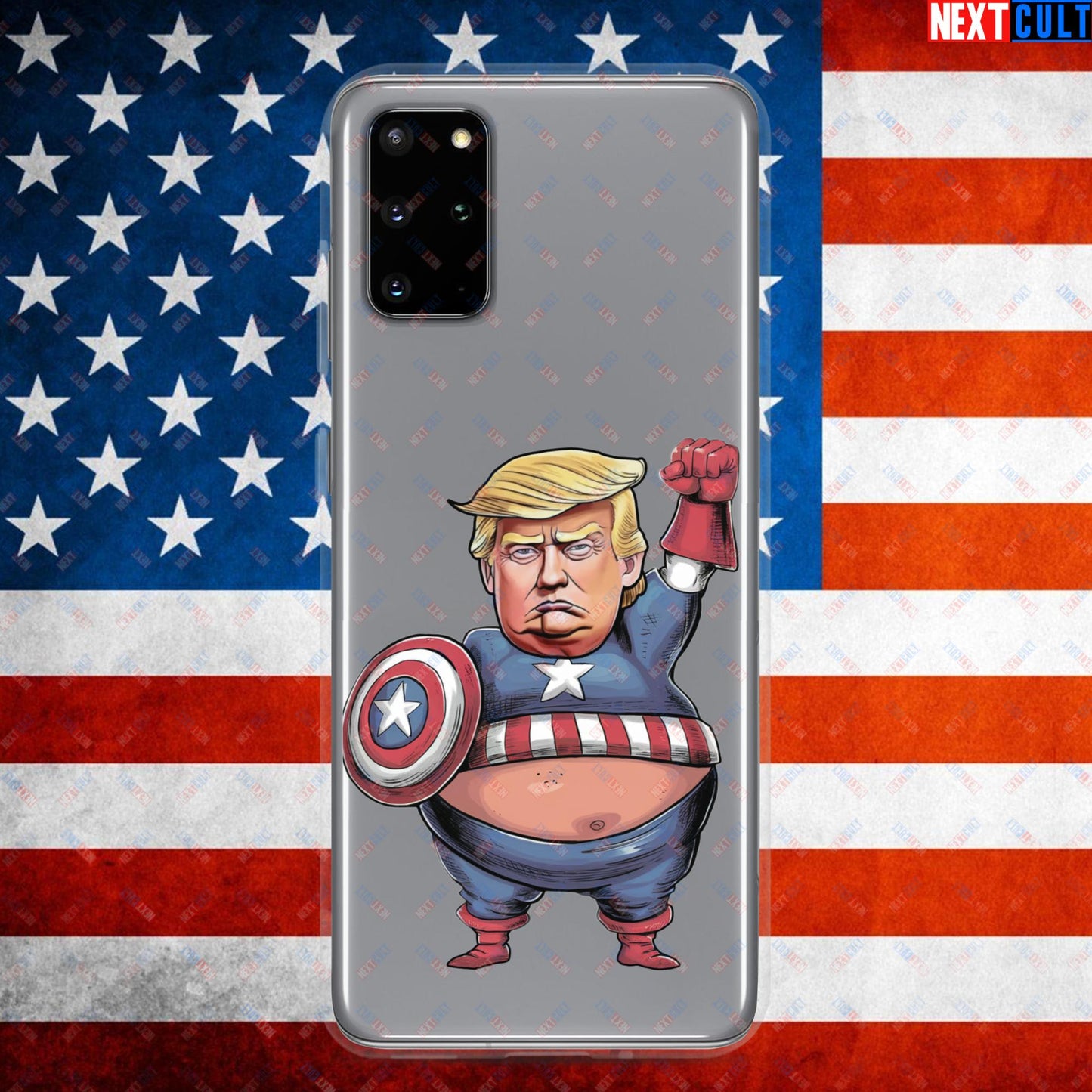 Donald Trump Captain America Clear Case for Samsung Samsung Galaxy S20 Plus Mobile Phone Cases Conspiracy Theories Donald Trump Politics Republicans Next Cult Brand