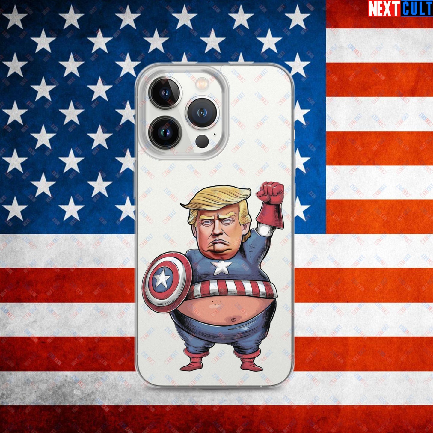 Donald Trump Captain America Clear Case for iPhone iPhone 13 Pro Mobile Phone Cases Conspiracy Theories Donald Trump Politics Republicans Next Cult Brand