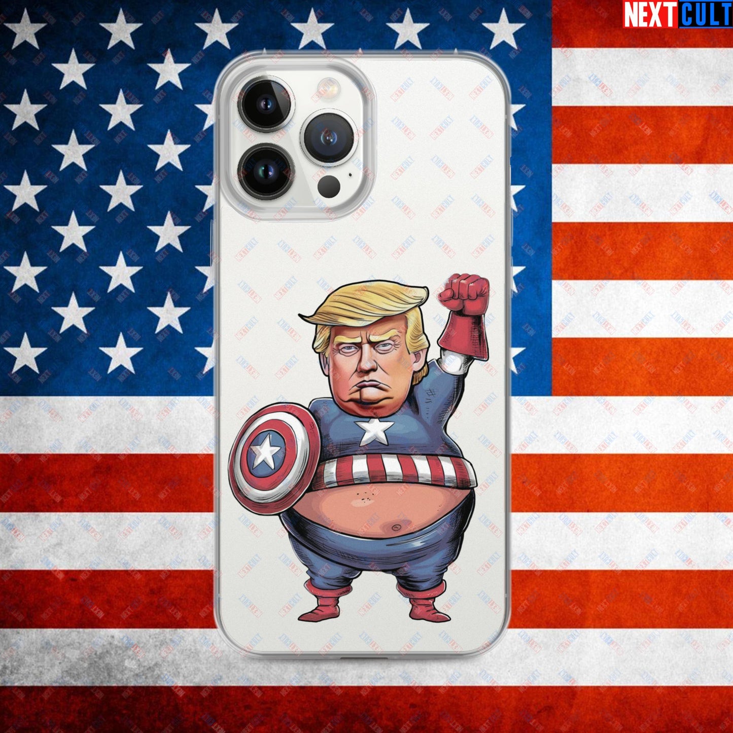 Donald Trump Captain America Clear Case for iPhone iPhone 13 Pro Max Mobile Phone Cases Conspiracy Theories Donald Trump Politics Republicans Next Cult Brand