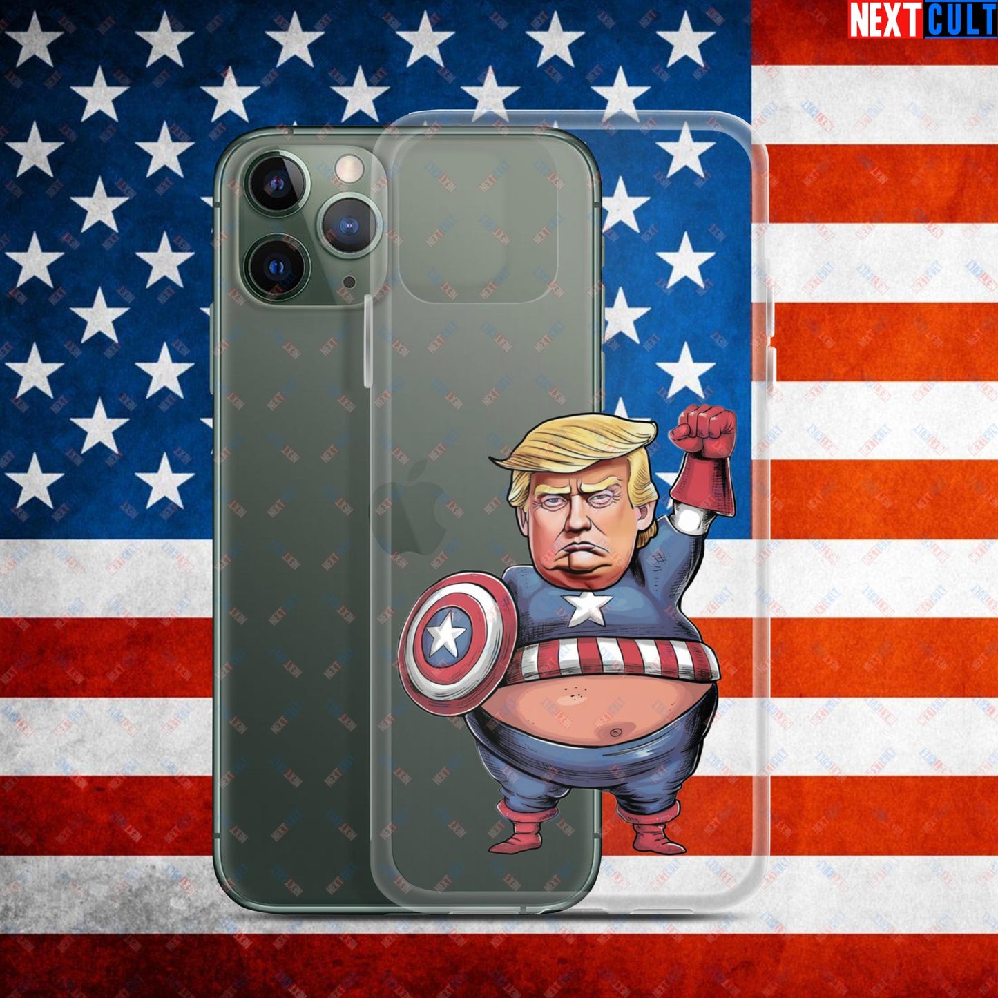 Donald Trump Captain America Clear Case for iPhone iPhone 11 Pro Mobile Phone Cases Conspiracy Theories Donald Trump Politics Republicans Next Cult Brand