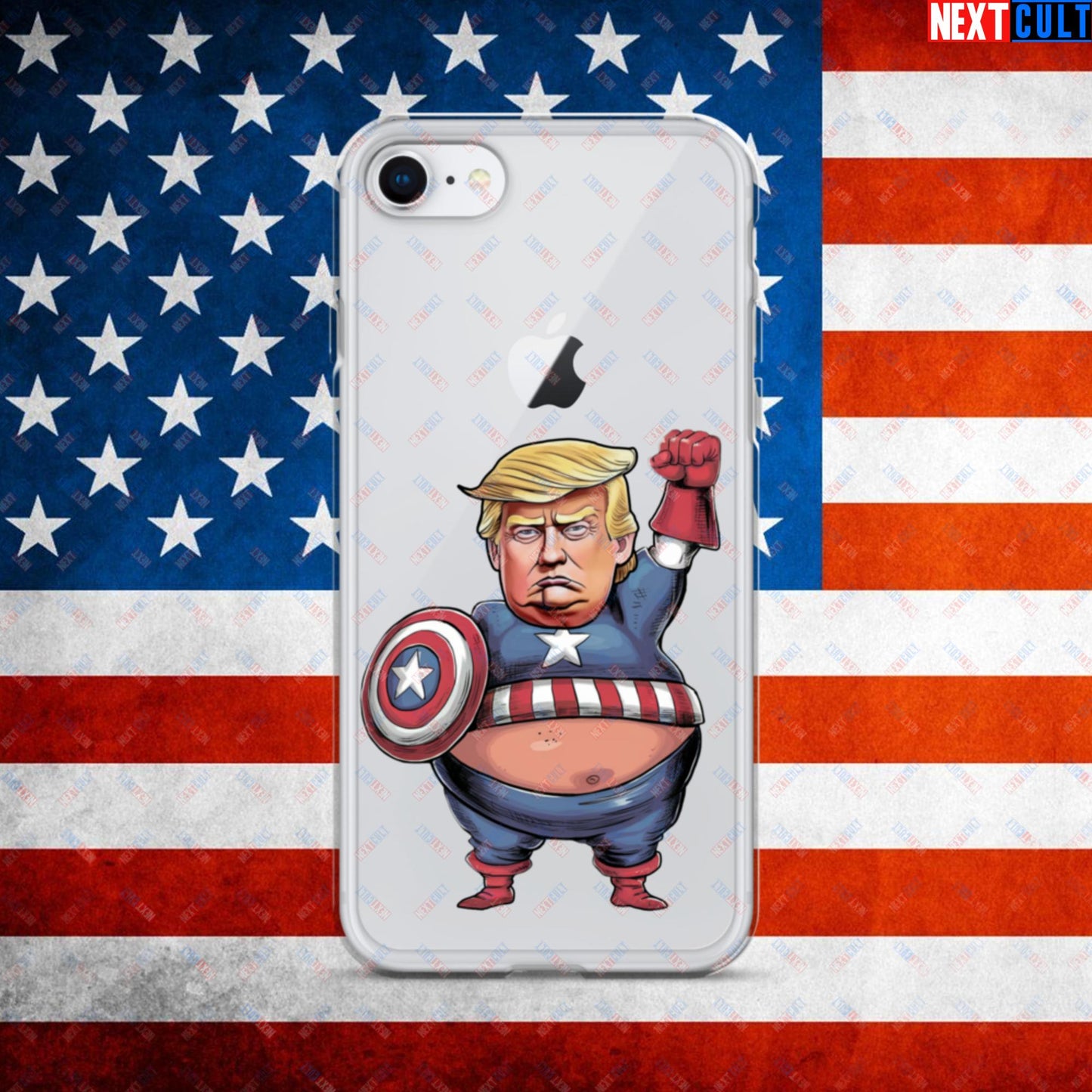 Donald Trump Captain America Clear Case for iPhone iPhone 7 8 Mobile Phone Cases Conspiracy Theories Donald Trump Politics Republicans Next Cult Brand