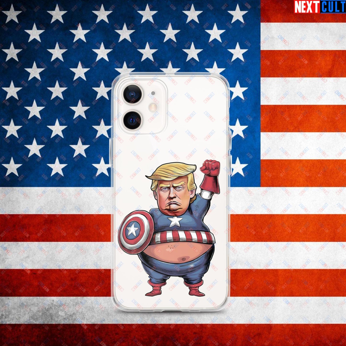 Donald Trump Captain America Clear Case for iPhone iPhone 12 mini Mobile Phone Cases Conspiracy Theories Donald Trump Politics Republicans Next Cult Brand