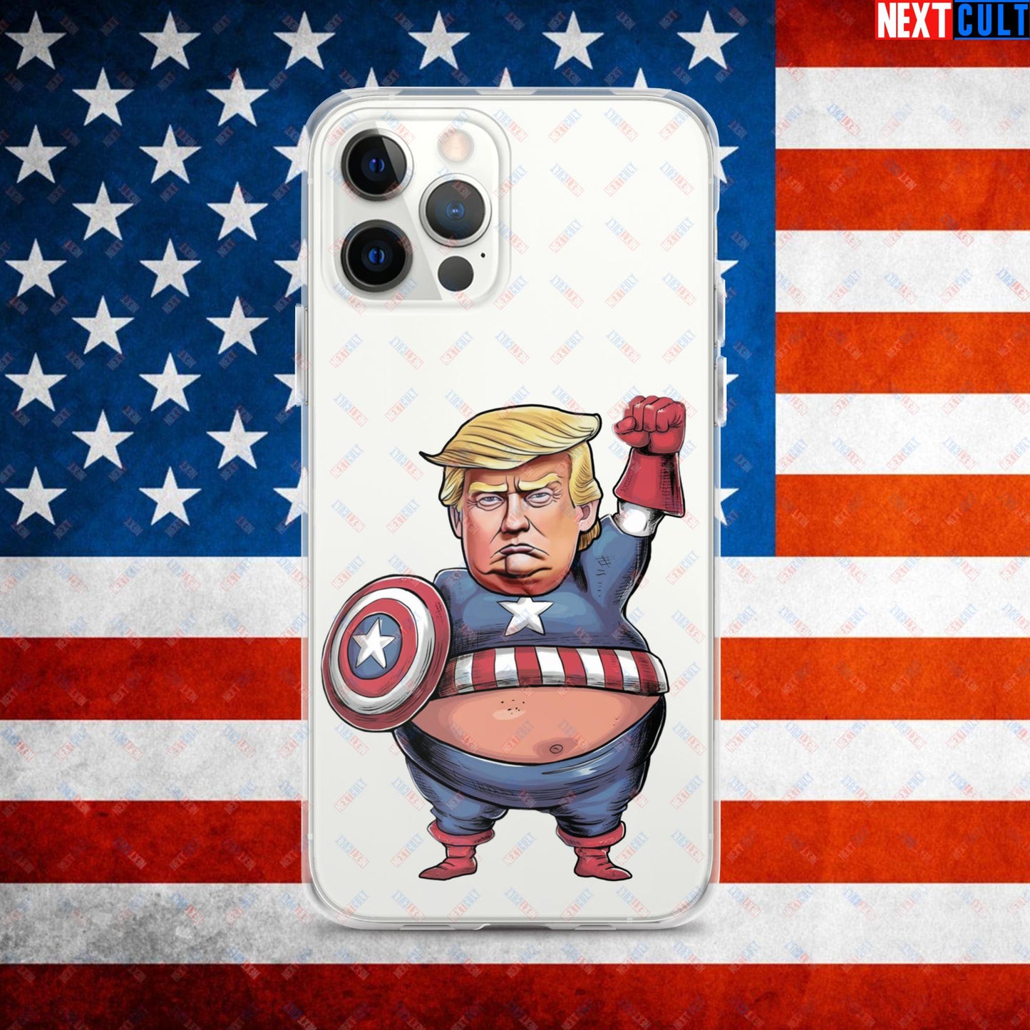 Donald Trump Captain America Clear Case for iPhone iPhone 12 Pro Max Mobile Phone Cases Conspiracy Theories Donald Trump Politics Republicans Next Cult Brand