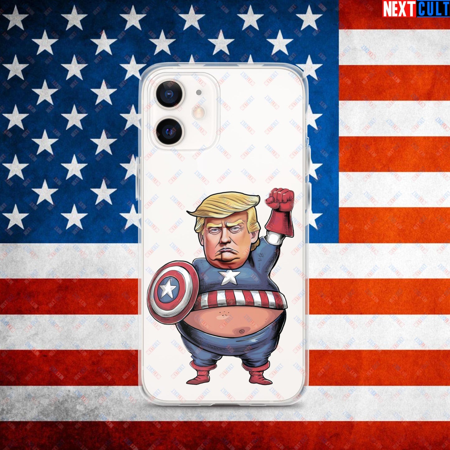 Donald Trump Captain America Clear Case for iPhone iPhone 12 Mobile Phone Cases Conspiracy Theories Donald Trump Politics Republicans Next Cult Brand