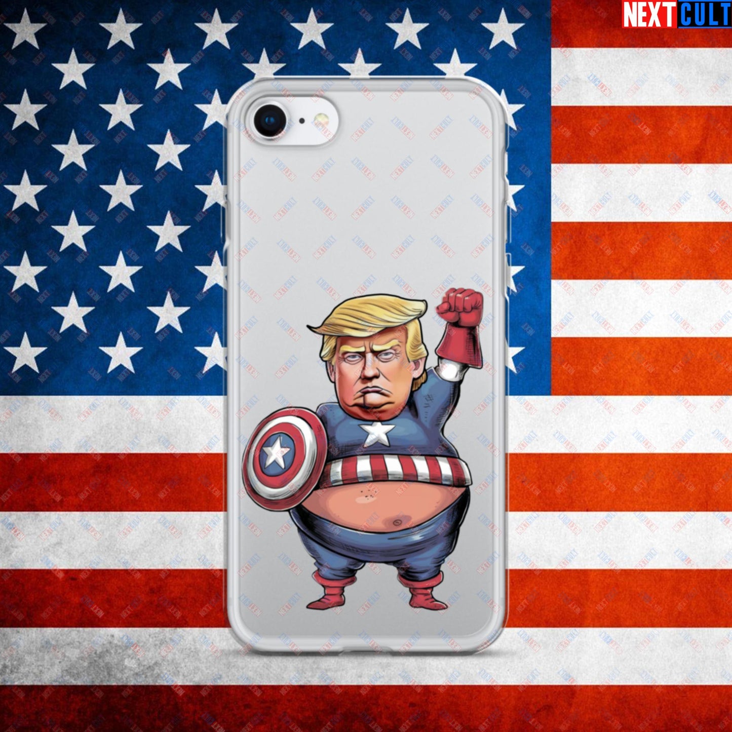 Donald Trump Captain America Clear Case for iPhone iPhone SE Mobile Phone Cases Conspiracy Theories Donald Trump Politics Republicans Next Cult Brand