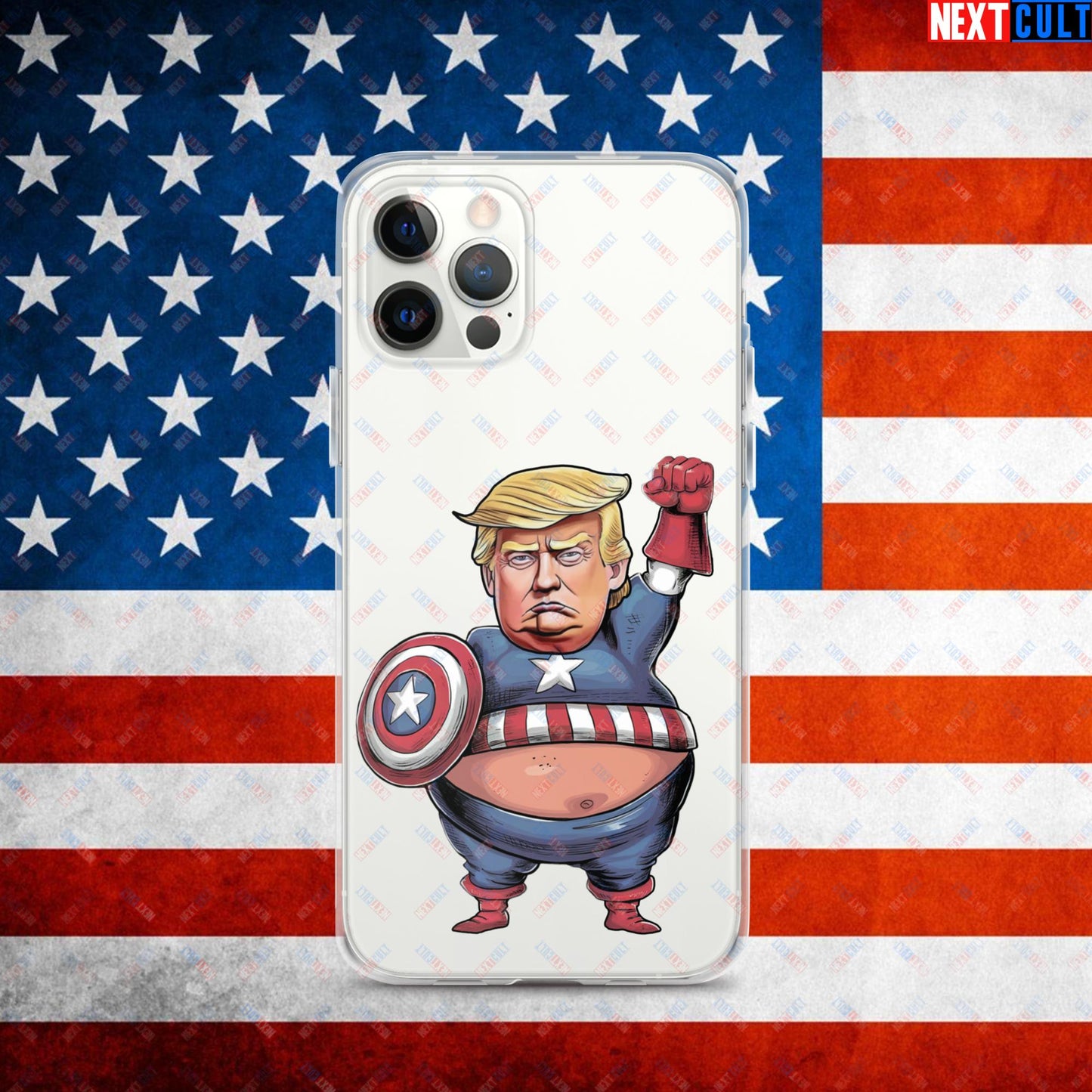 Donald Trump Captain America Clear Case for iPhone iPhone 12 Pro Mobile Phone Cases Conspiracy Theories Donald Trump Politics Republicans Next Cult Brand