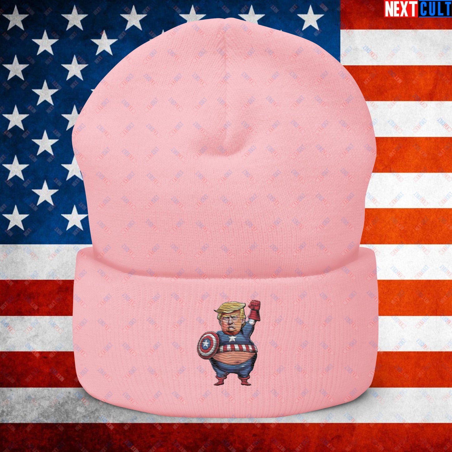 Donald Trump Captain America Cuffed Beanie Baby Pink Hats Conspiracy Theories Donald Trump Politics Republicans Next Cult Brand