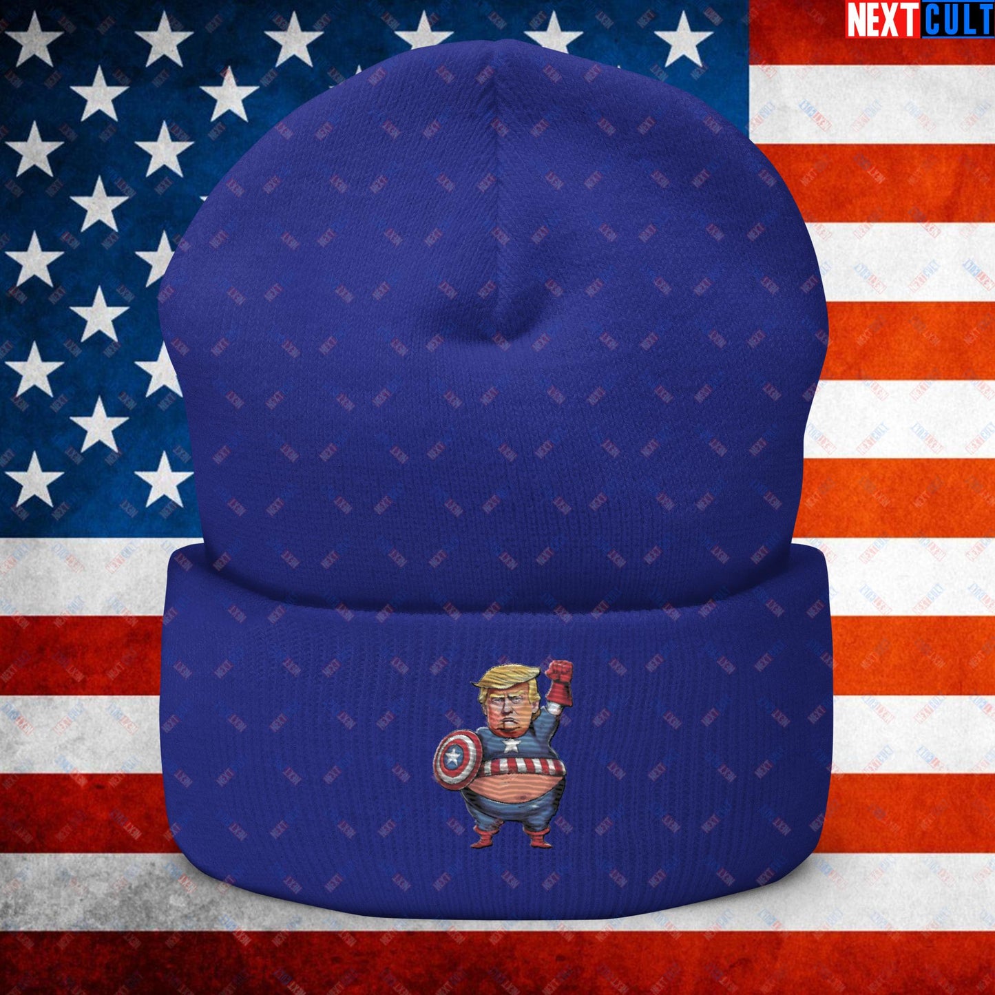 Donald Trump Captain America Cuffed Beanie Royal Hats Conspiracy Theories Donald Trump Politics Republicans Next Cult Brand