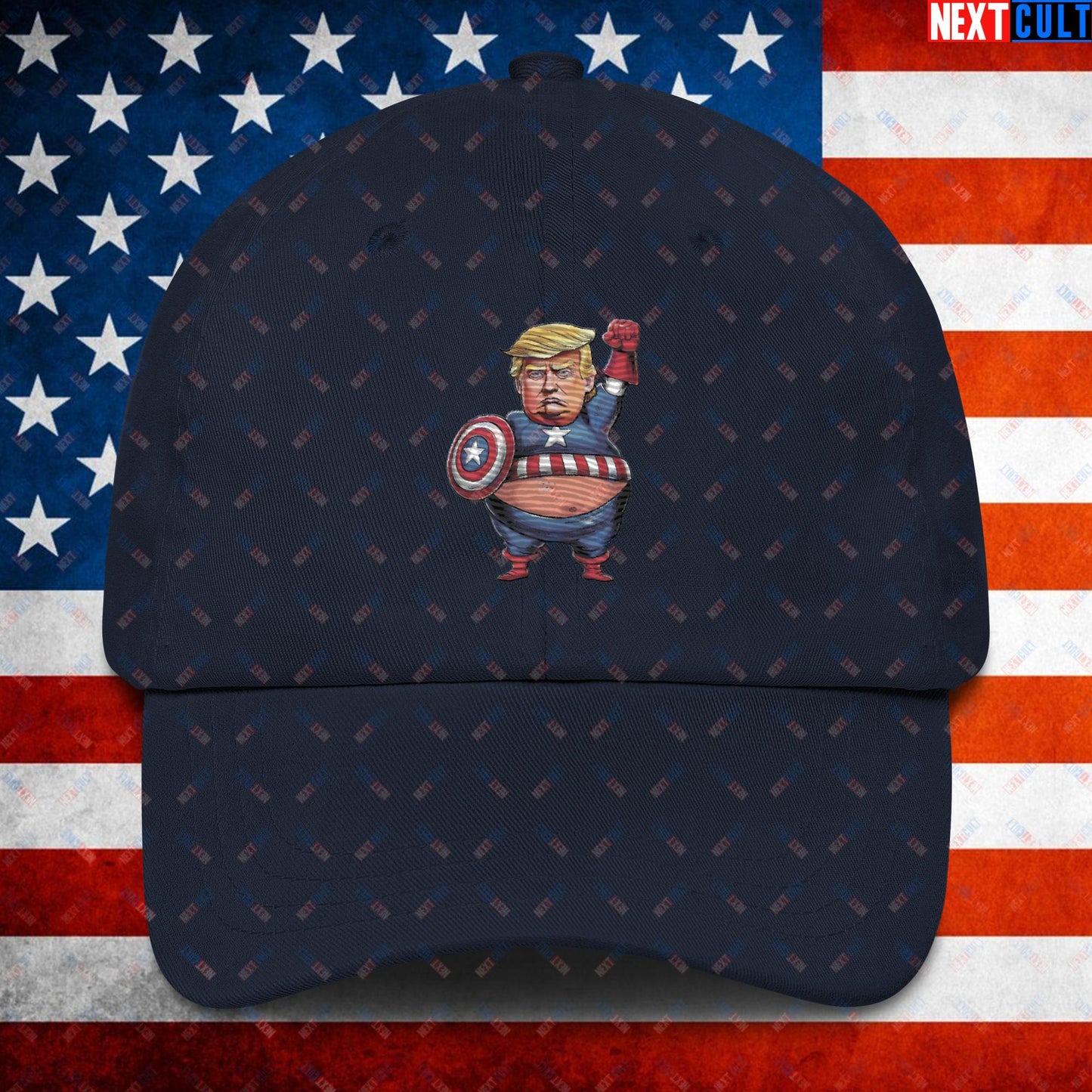 Donald Trump Captain America Dad hat Navy Hats Conspiracy Theories Donald Trump Politics Republicans Next Cult Brand