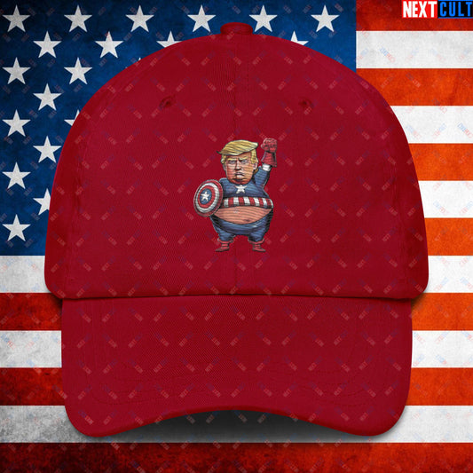 Donald Trump Captain America Dad hat Cranberry Hats Conspiracy Theories Donald Trump Politics Republicans Next Cult Brand