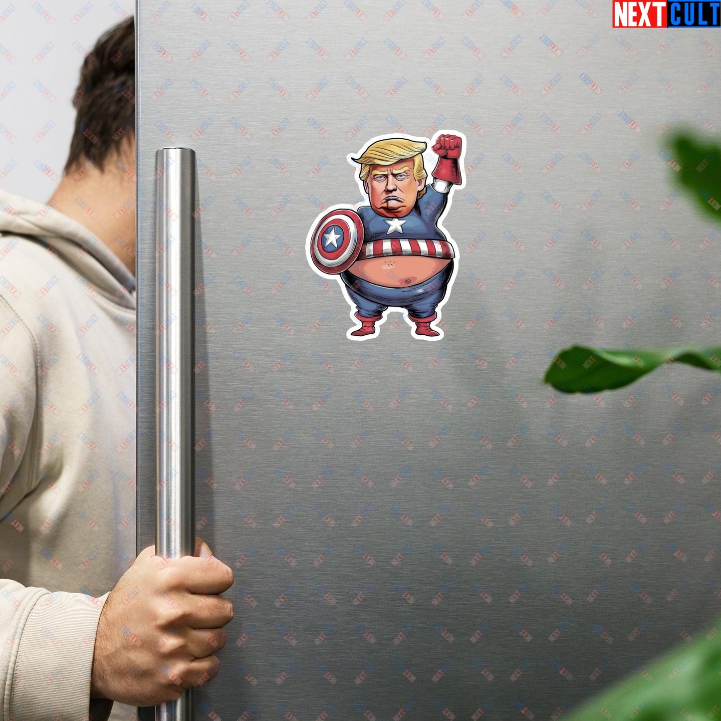 Donald Trump Captain America Magnet 6″×6″ Magnets Conspiracy Theories Donald Trump Politics Republicans Next Cult Brand