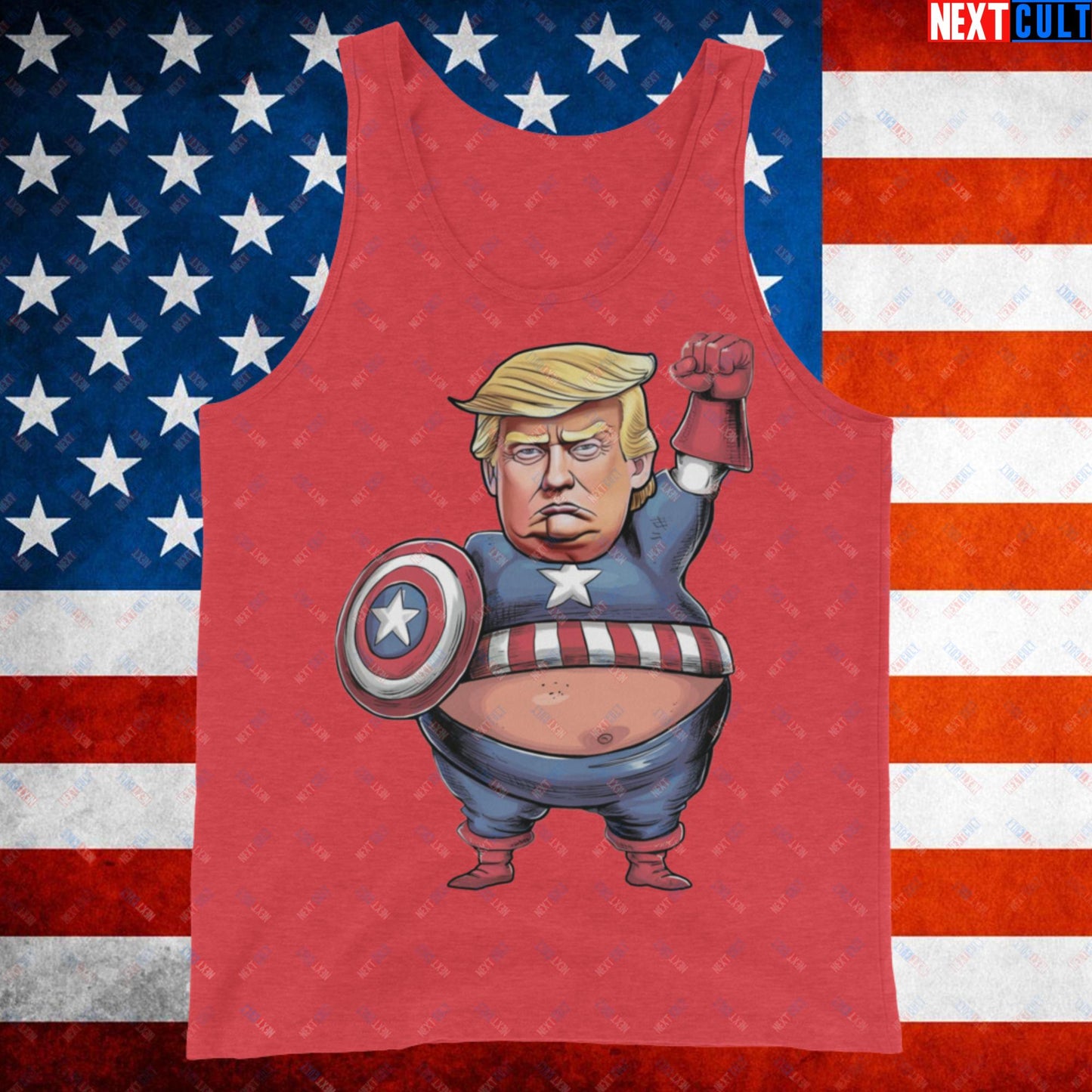 Donald Trump Captain America Tank Top Red Triblend Tank Tops Conspiracy Theories Donald Trump Politics Republicans Next Cult Brand
