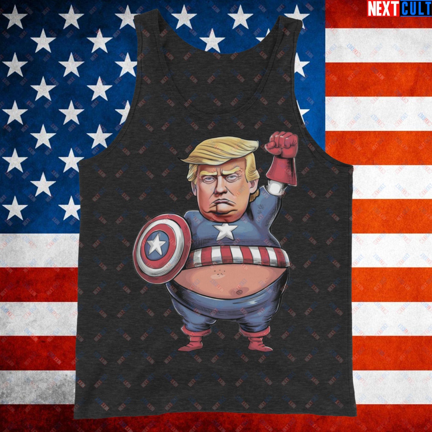 Donald Trump Captain America Tank Top Charcoal-Black Triblend Tank Tops Conspiracy Theories Donald Trump Politics Republicans Next Cult Brand