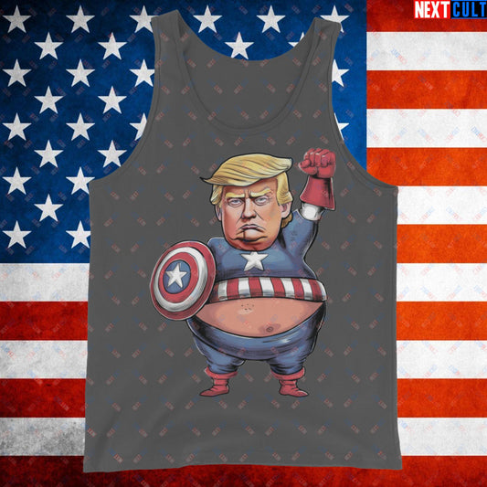 Donald Trump Captain America Tank Top Asphalt Tank Tops Conspiracy Theories Donald Trump Politics Republicans Next Cult Brand