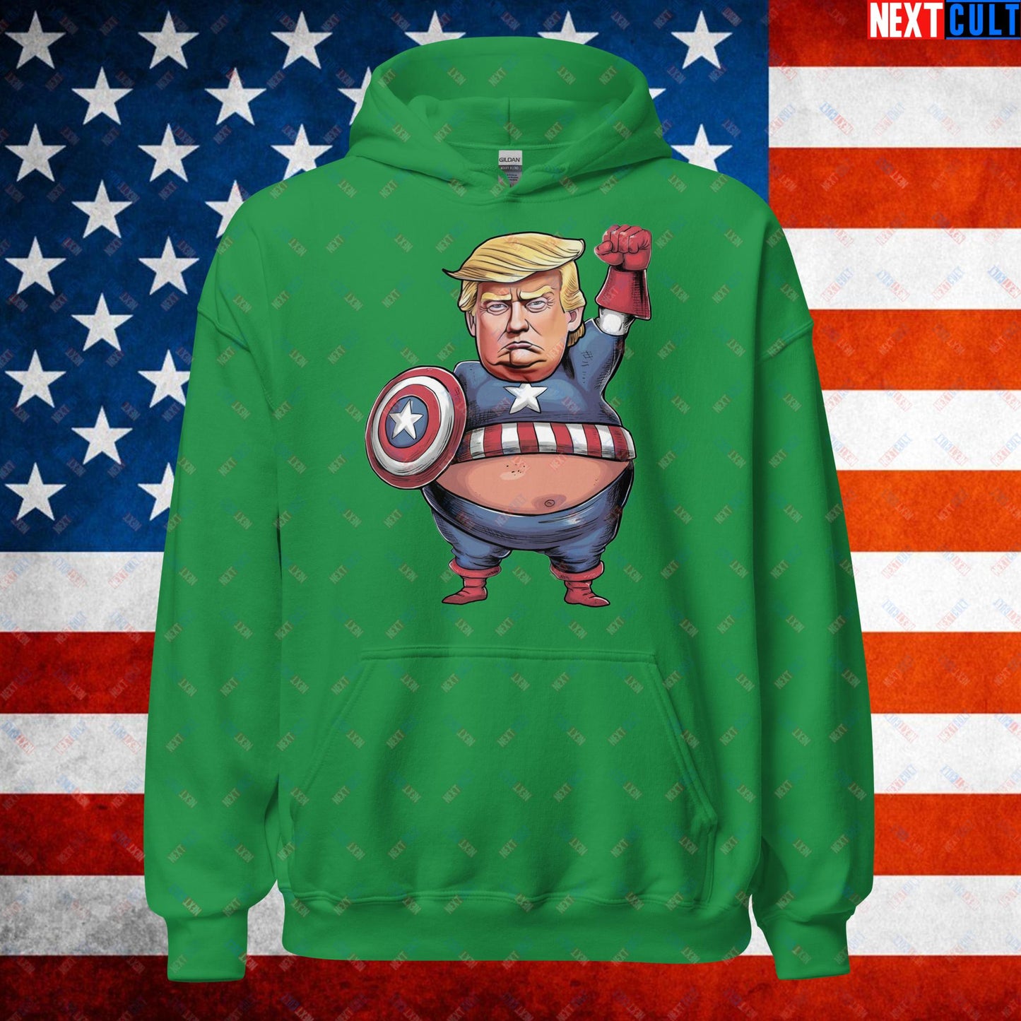 Donald Trump Captain America Unisex Hoodie Irish Green Hoodies Conspiracy Theories Donald Trump Politics Republicans Next Cult Brand