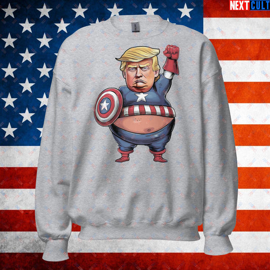 Donald Trump Captain America Unisex Sweatshirt Sport Grey Sweatshirts Conspiracy Theories Donald Trump Politics Republicans Next Cult Brand