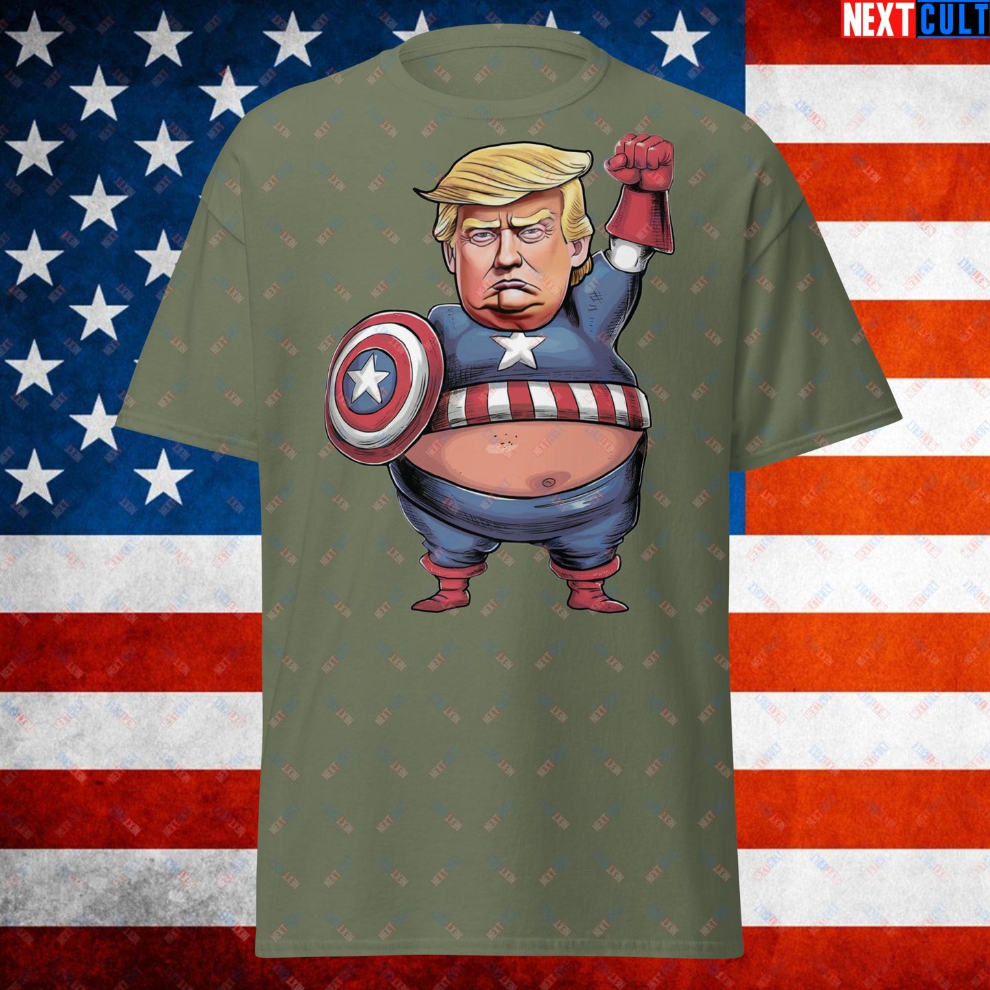 Donald Trump Captain America Unisex shirt Military Green T-shirts Conspiracy Theories Donald Trump Politics Republicans Next Cult Brand