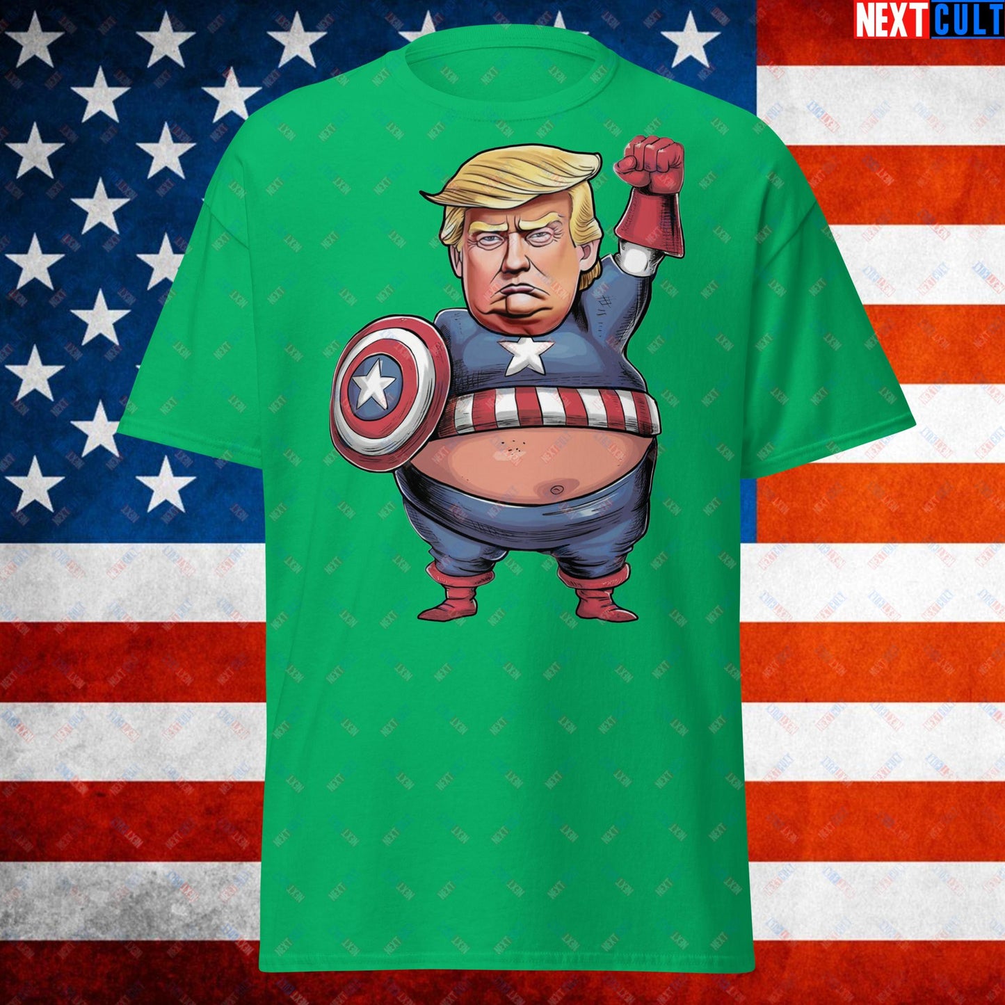 Donald Trump Captain America Unisex shirt Irish Green T-shirts Conspiracy Theories Donald Trump Politics Republicans Next Cult Brand