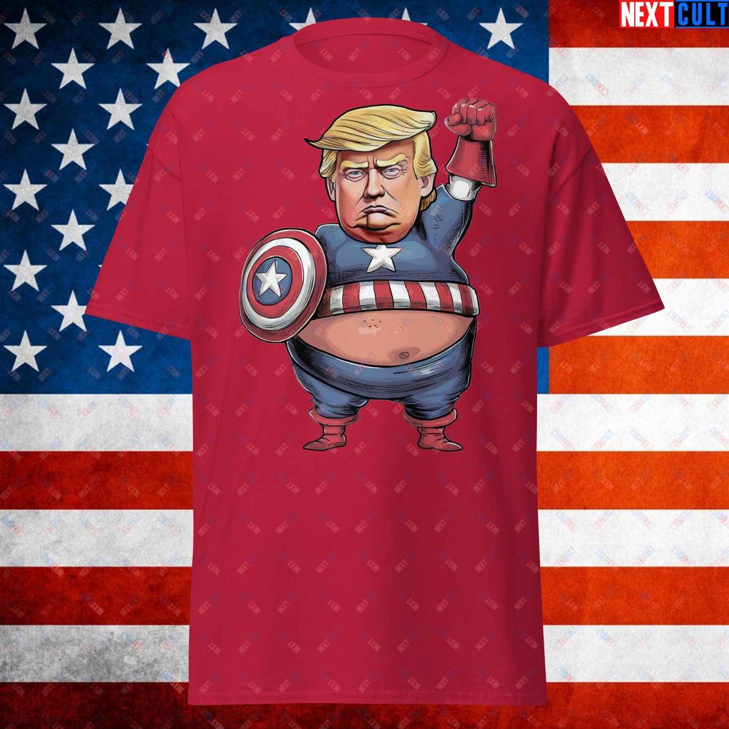 Donald Trump Captain America Unisex shirt Cardinal T-shirts Conspiracy Theories Donald Trump Politics Republicans Next Cult Brand