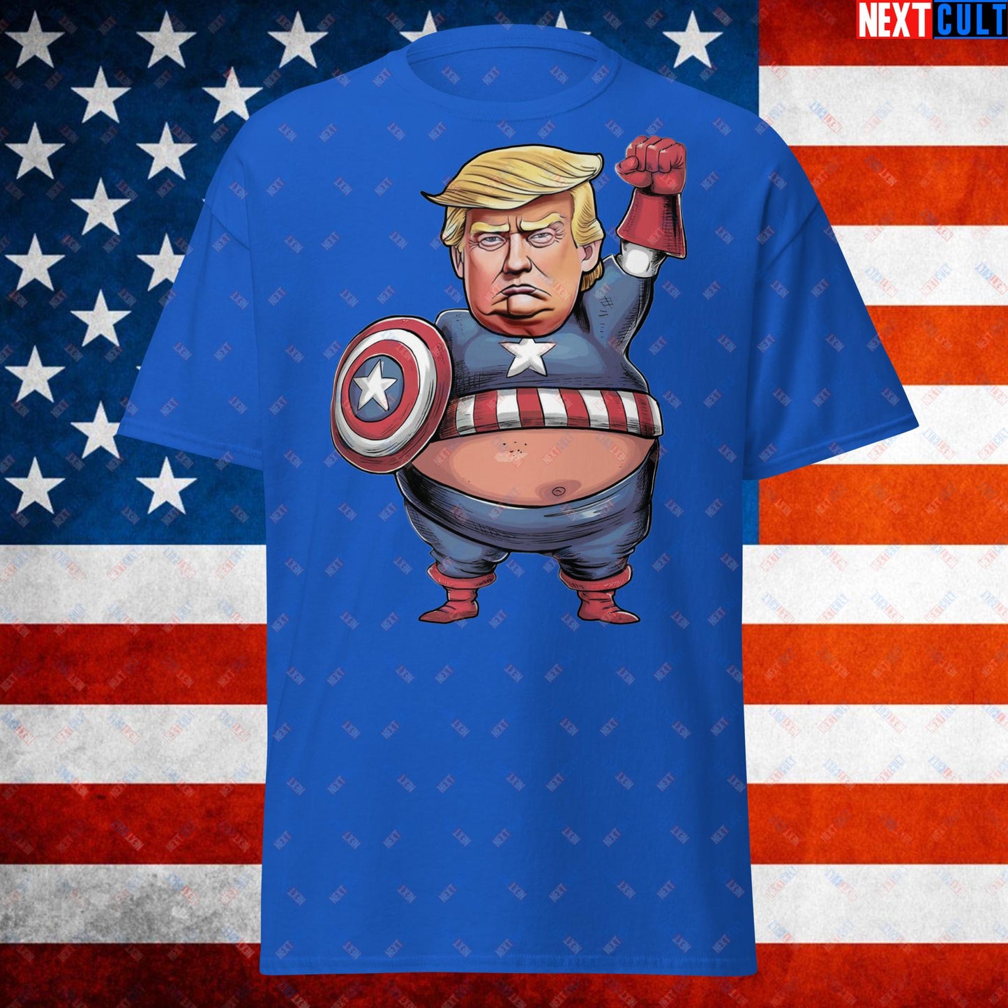 Donald Trump Captain America Unisex shirt Royal T-shirts Conspiracy Theories Donald Trump Politics Republicans Next Cult Brand