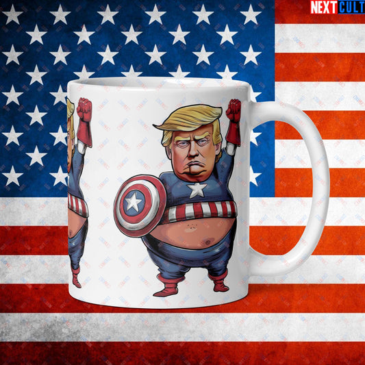 Donald Trump Captain America White glossy mug Default Title Mugs Conspiracy Theories Donald Trump Politics Republicans Next Cult Brand