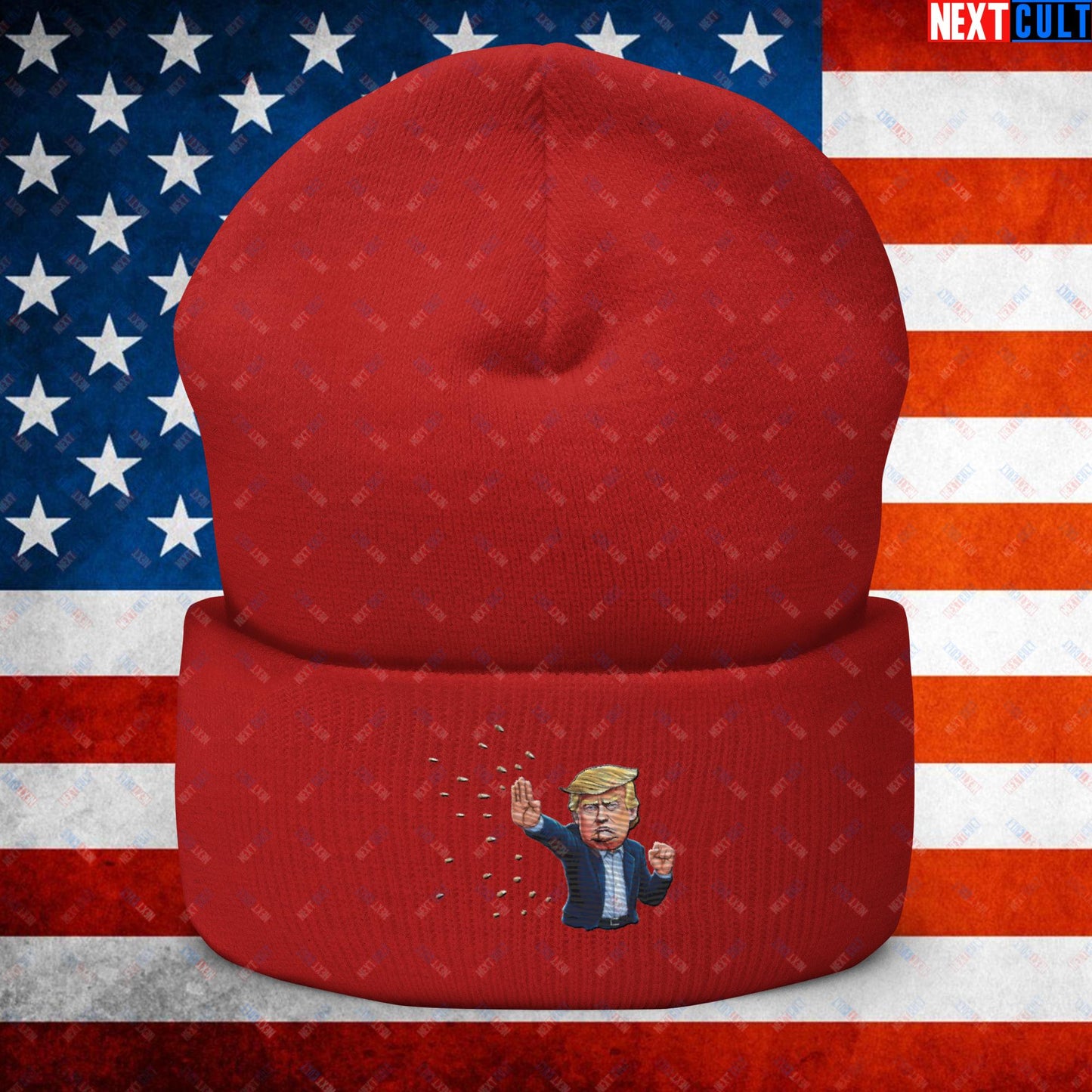 Donald Trump Shooting Assassination Attempt Funny Republican Politics Matrix Parody Cuffed Beanie Red Hats Conspiracy Theories Donald Trump Politics Republicans Next Cult Brand