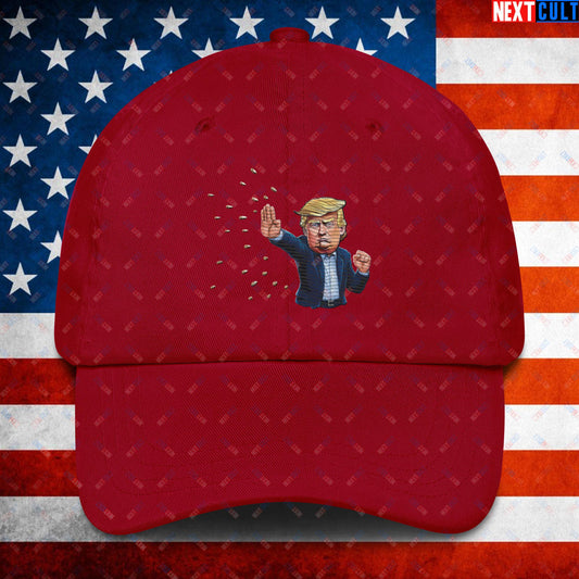 Donald Trump Shooting Assassination Attempt Funny Republican Politics Matrix Parody Dad hat Cranberry Hats Conspiracy Theories Donald Trump Politics Republicans Next Cult Brand