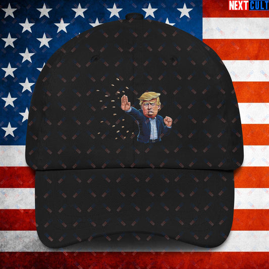 Donald Trump Shooting Assassination Attempt Funny Republican Politics Matrix Parody Dad hat Black Hats Conspiracy Theories Donald Trump Politics Republicans Next Cult Brand
