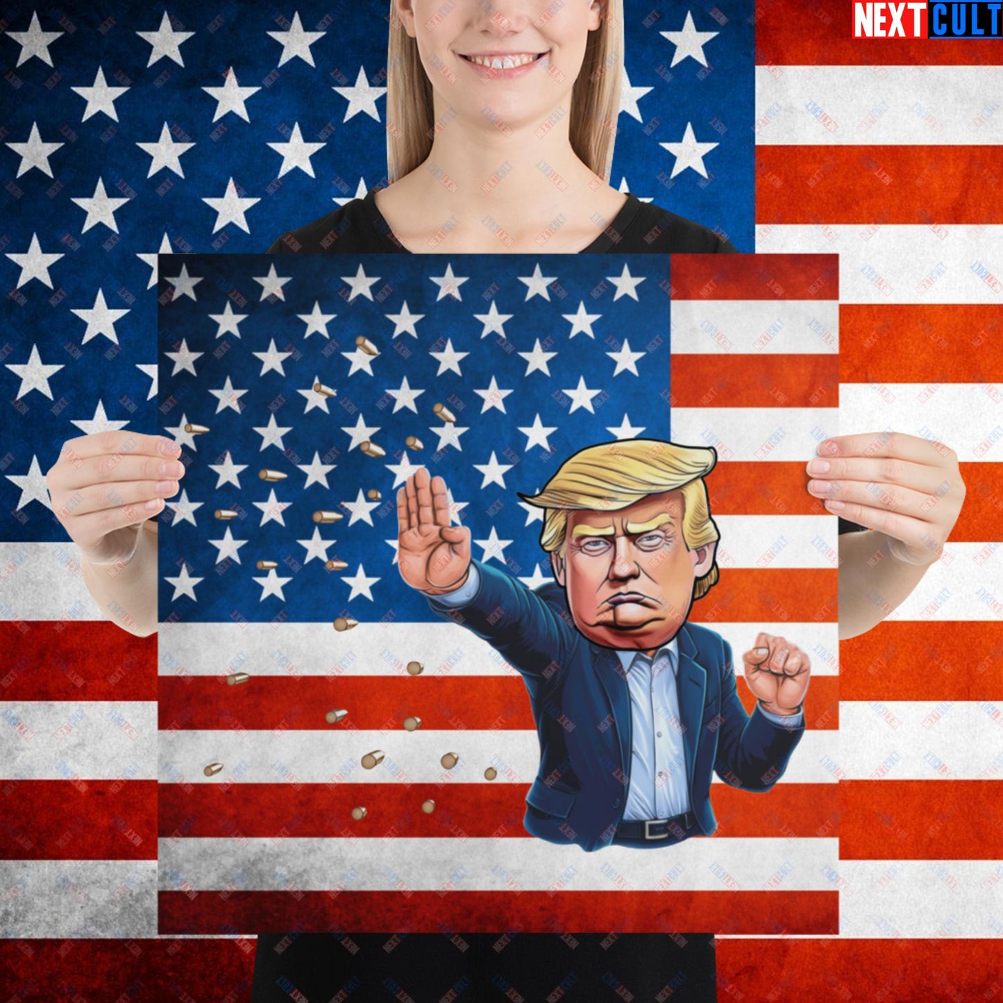 Donald Trump Shooting Assassination Attempt Funny Republican Politics Matrix Parody Poster 18″×18″ Posters Conspiracy Theories Donald Trump Politics Republicans Next Cult Brand