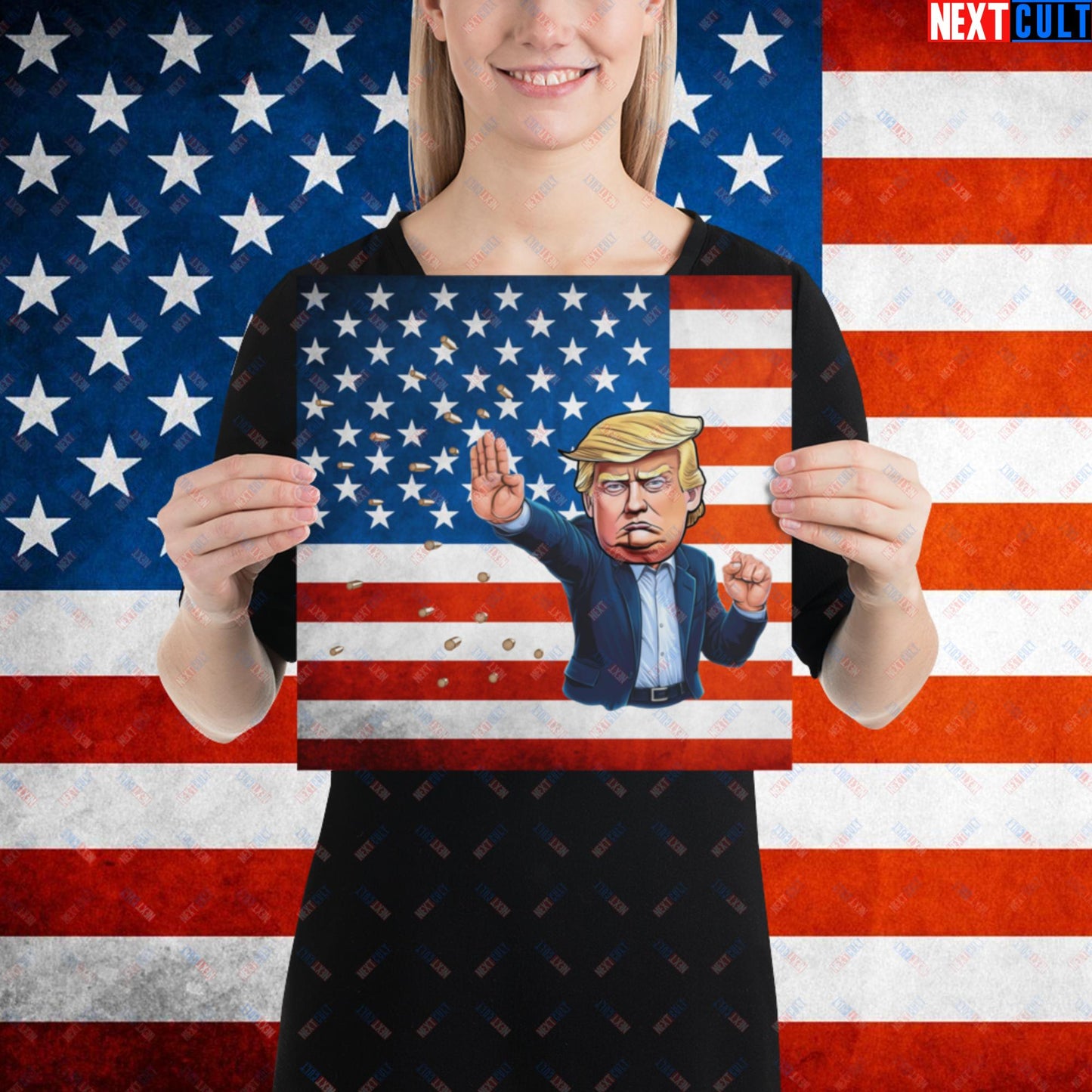Donald Trump Shooting Assassination Attempt Funny Republican Politics Matrix Parody Poster 12″×12″ Posters Conspiracy Theories Donald Trump Politics Republicans Next Cult Brand