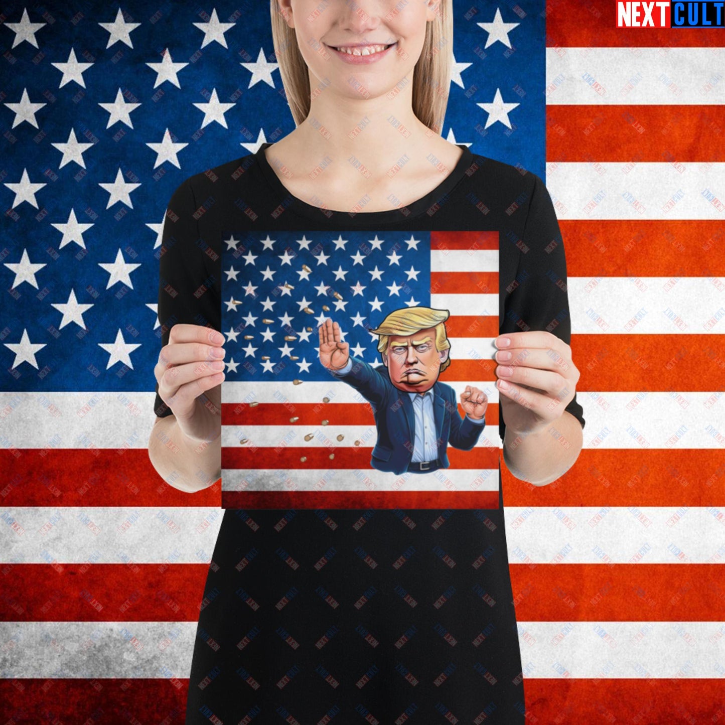 Donald Trump Shooting Assassination Attempt Funny Republican Politics Matrix Parody Poster 10″×10″ Posters Conspiracy Theories Donald Trump Politics Republicans Next Cult Brand