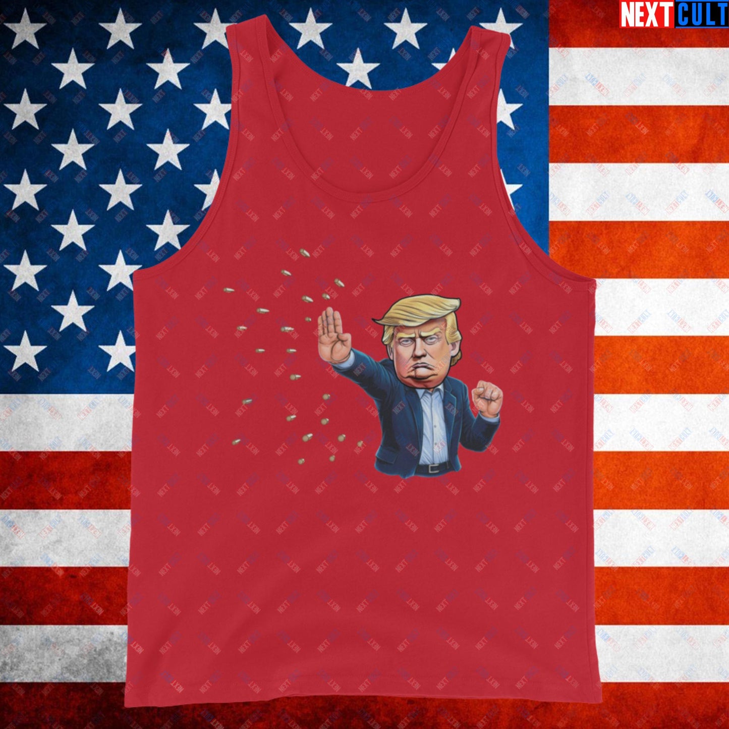 Donald Trump Shooting Assassination Attempt Funny Republican Politics Matrix Parody Tank Top Red Tank Tops Conspiracy Theories Donald Trump Politics Republicans Next Cult Brand