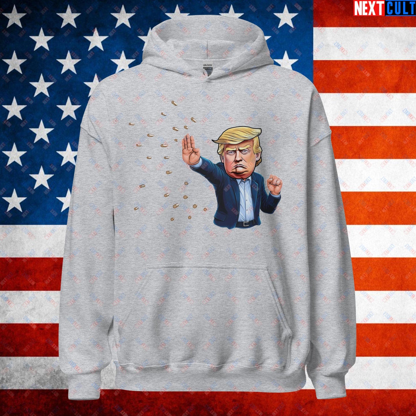 Donald Trump Shooting Assassination Attempt Funny Republican Politics Matrix Parody Unisex Hoodie Sport Grey Hoodies Conspiracy Theories Donald Trump Politics Republicans Next Cult Brand