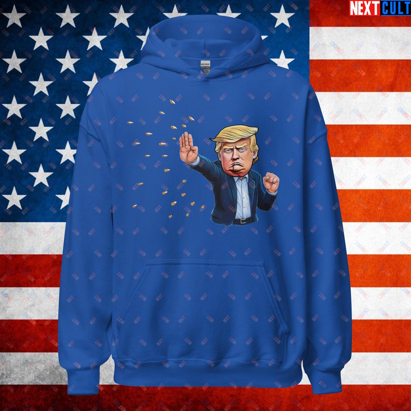 Donald Trump Shooting Assassination Attempt Funny Republican Politics Matrix Parody Unisex Hoodie Royal Hoodies Conspiracy Theories Donald Trump Politics Republicans Next Cult Brand