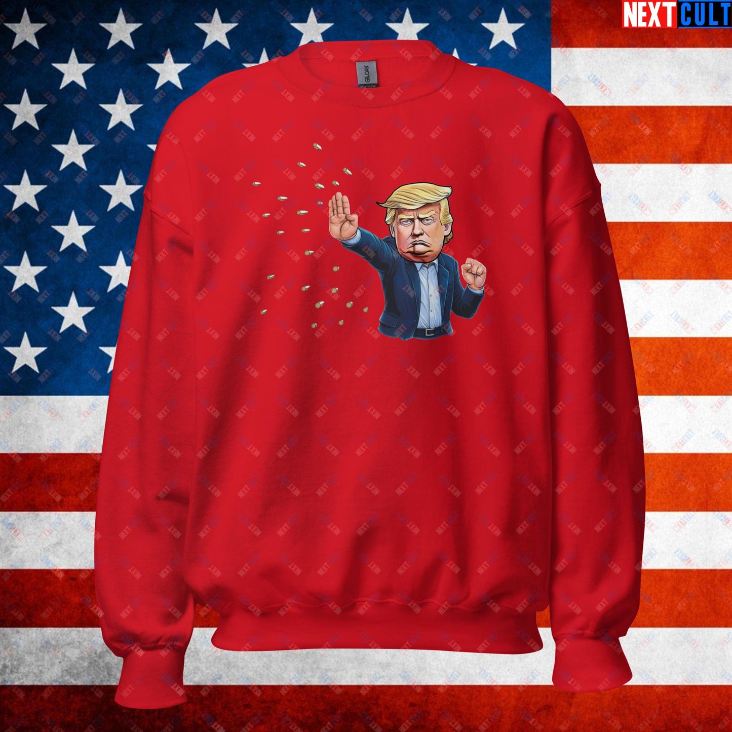 Donald Trump Shooting Assassination Attempt Funny Republican Politics Matrix Parody Unisex Sweatshirt Red Sweatshirts Conspiracy Theories Donald Trump Politics Republicans Next Cult Brand