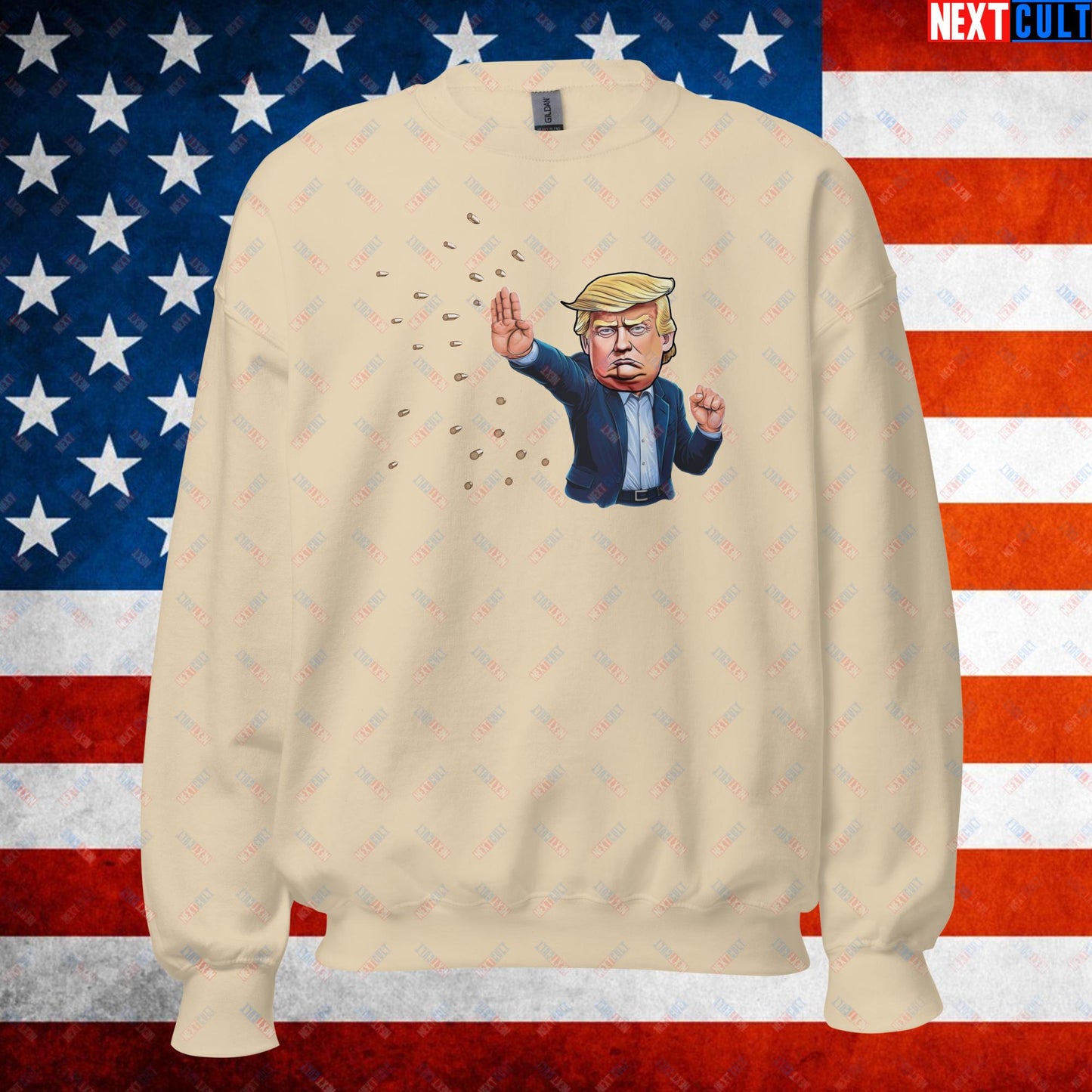 Donald Trump Shooting Assassination Attempt Funny Republican Politics Matrix Parody Unisex Sweatshirt Sand Sweatshirts Conspiracy Theories Donald Trump Politics Republicans Next Cult Brand