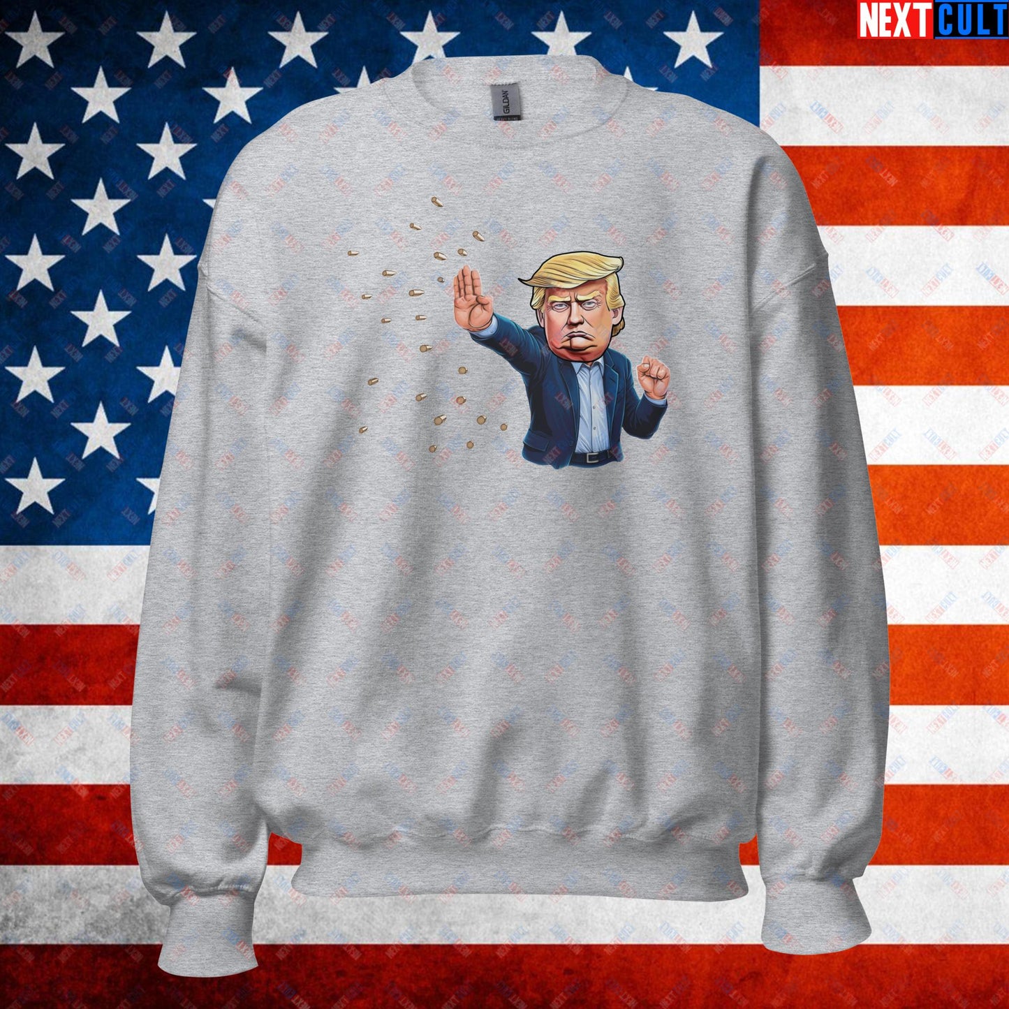 Donald Trump Shooting Assassination Attempt Funny Republican Politics Matrix Parody Unisex Sweatshirt Sport Grey Sweatshirts Conspiracy Theories Donald Trump Politics Republicans Next Cult Brand