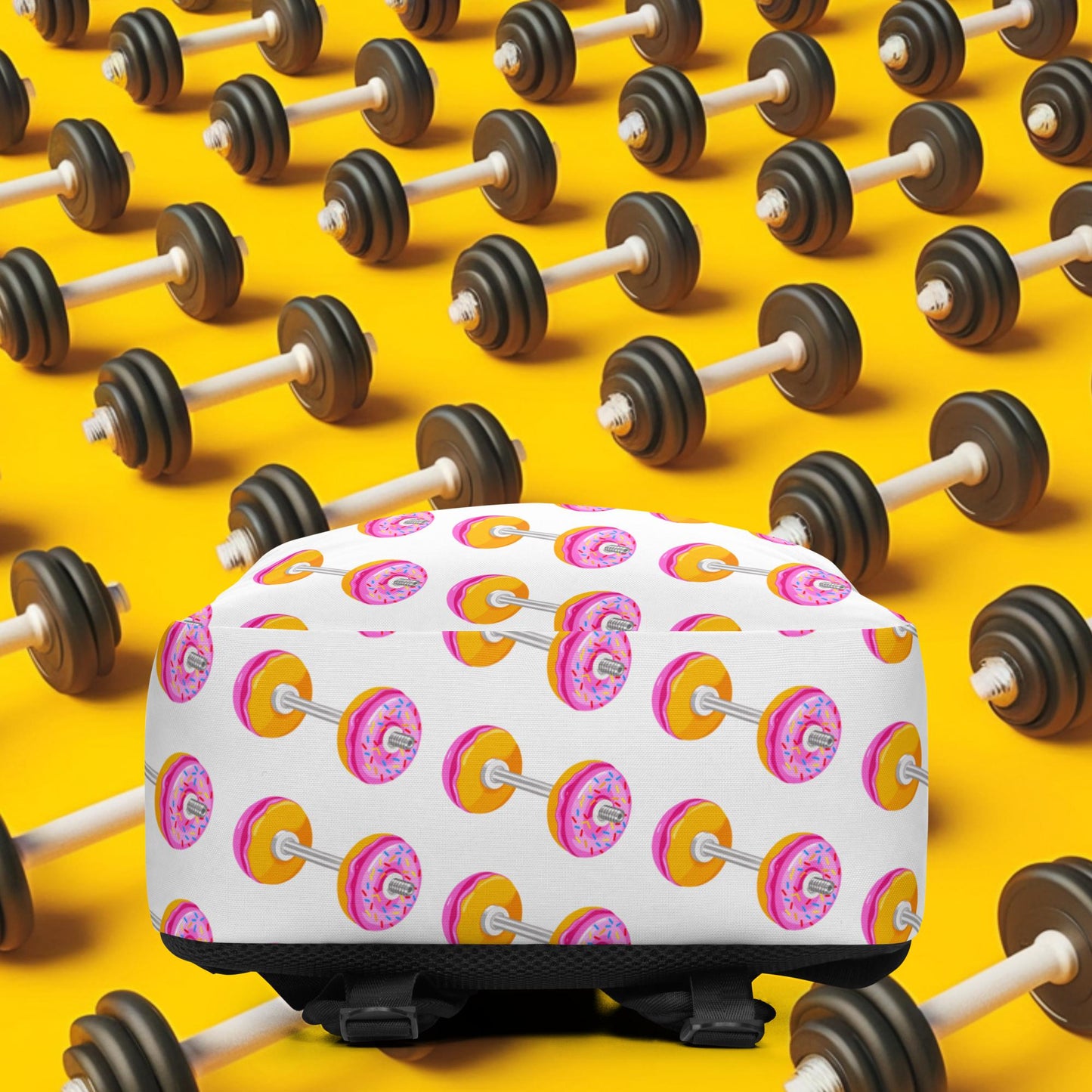 Donut Dumbbell Donuts Barbell Funny Bulk Diet Gym Workout Fitness Bodybuilding Backpack Bags Bodybuilding Bulking Donuts Fast Food Fitness Gym Workout Next Cult Brand