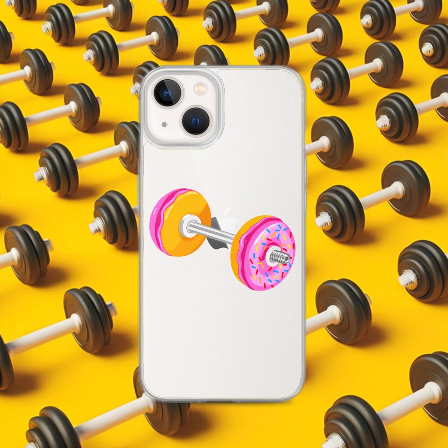 Donut Dumbbell Donuts Barbell Funny Bulk Diet Gym Workout Fitness Bodybuilding Clear Case for iPhone iPhone 13 Mobile Phone Cases Bodybuilding Bulking Donuts Fast Food Fitness Gym Workout Next Cult Brand