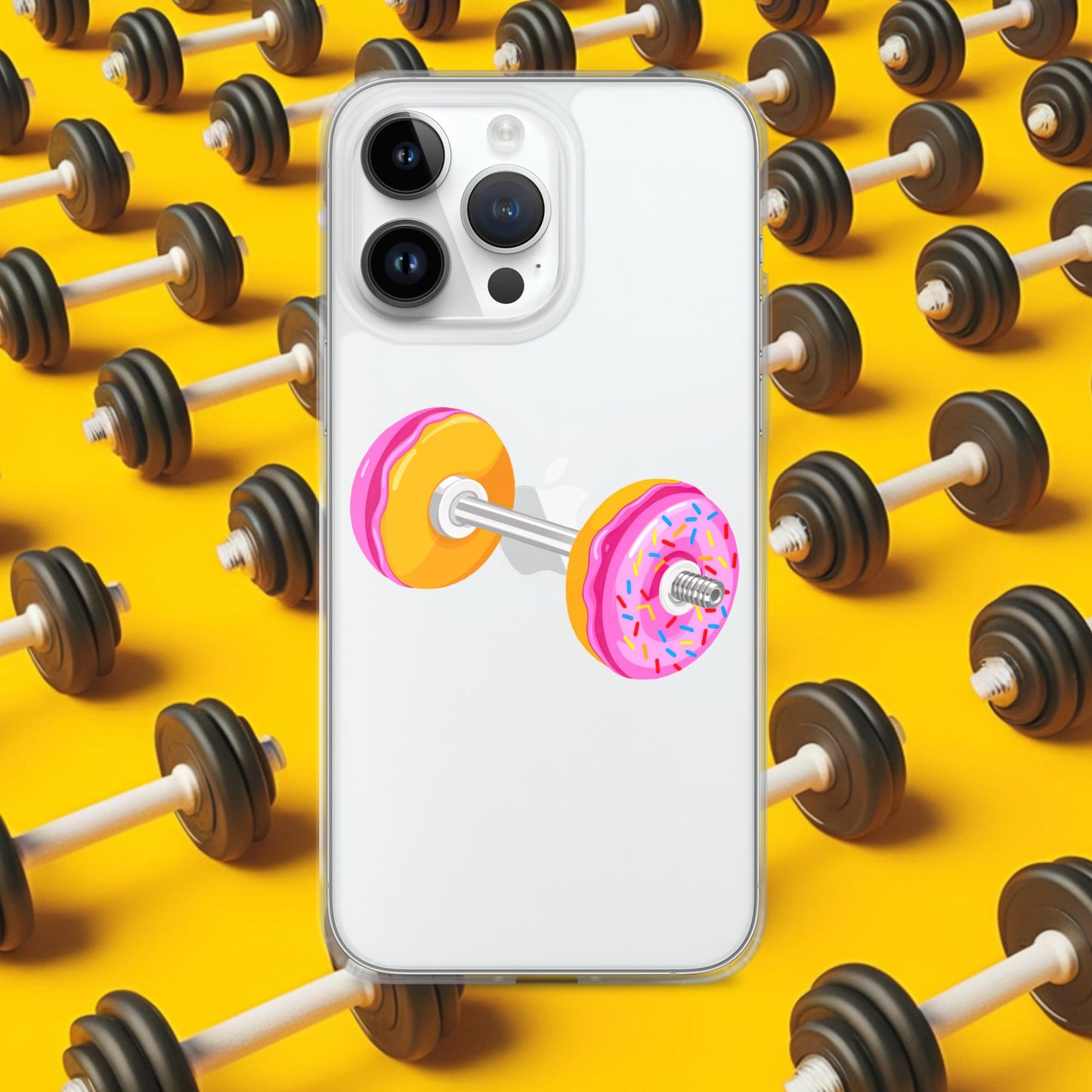 Donut Dumbbell Donuts Barbell Funny Bulk Diet Gym Workout Fitness Bodybuilding Clear Case for iPhone iPhone 14 Pro Max Mobile Phone Cases Bodybuilding Bulking Donuts Fast Food Fitness Gym Workout Next Cult Brand