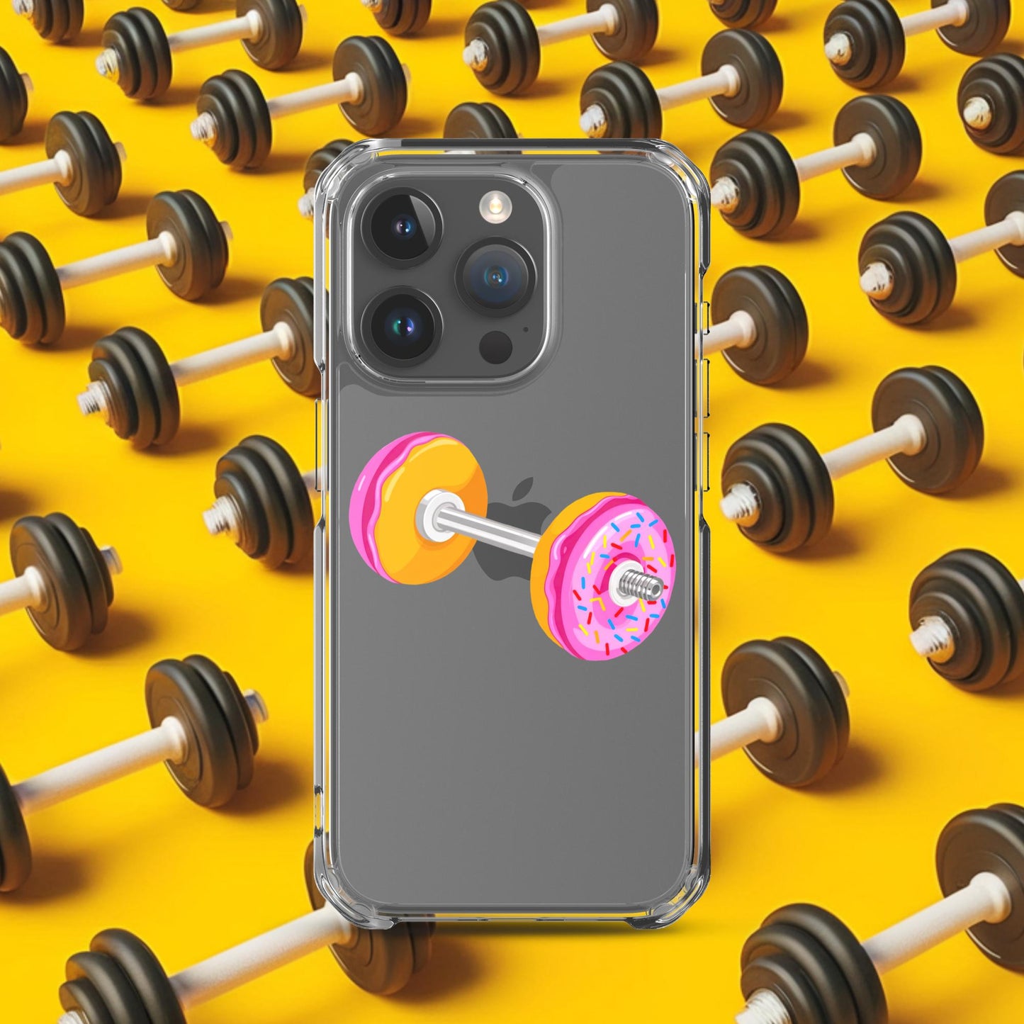 Donut Dumbbell Donuts Barbell Funny Bulk Diet Gym Workout Fitness Bodybuilding Clear Case for iPhone iPhone 15 Pro Mobile Phone Cases Bodybuilding Bulking Donuts Fast Food Fitness Gym Workout Next Cult Brand