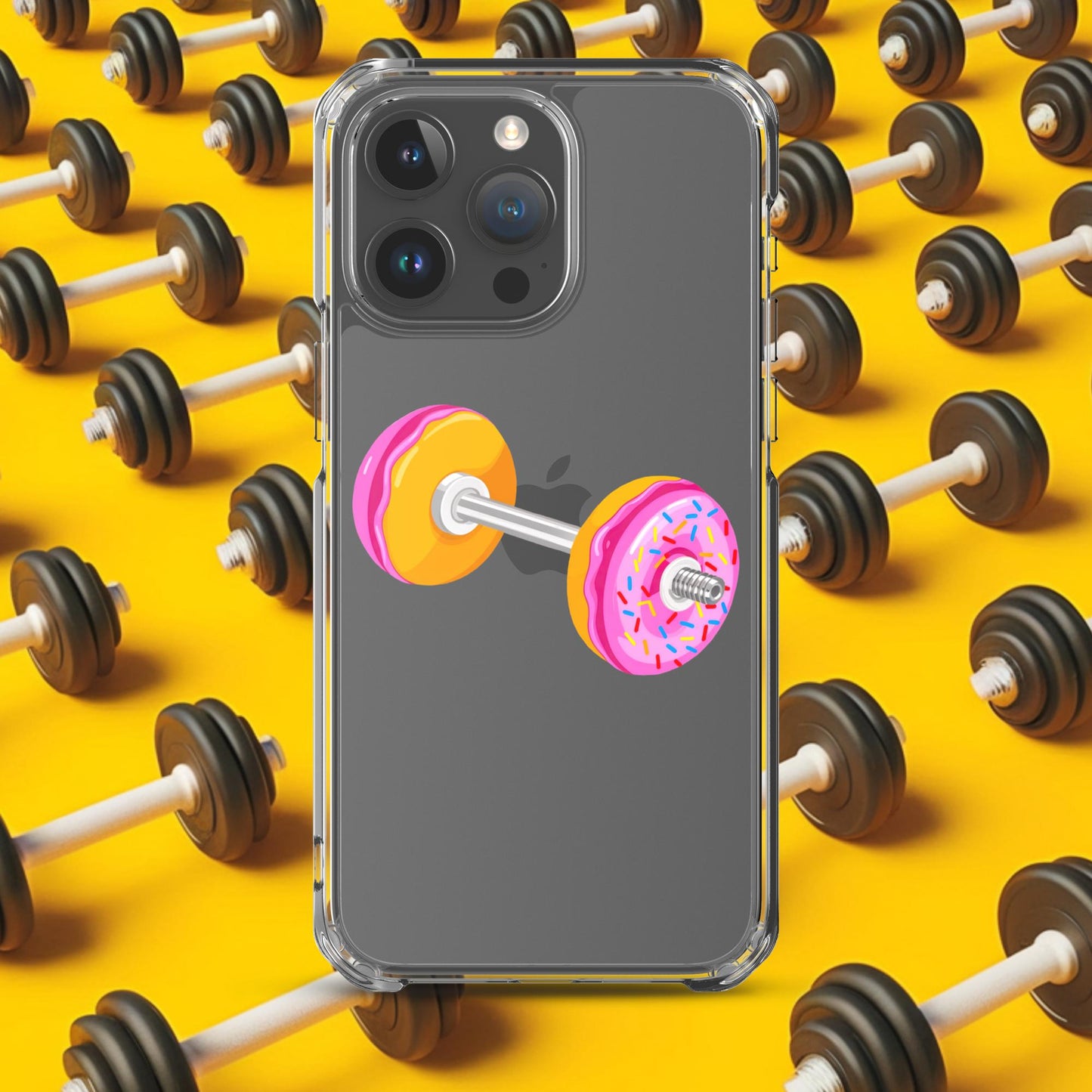 Donut Dumbbell Donuts Barbell Funny Bulk Diet Gym Workout Fitness Bodybuilding Clear Case for iPhone iPhone 15 Pro Max Mobile Phone Cases Bodybuilding Bulking Donuts Fast Food Fitness Gym Workout Next Cult Brand