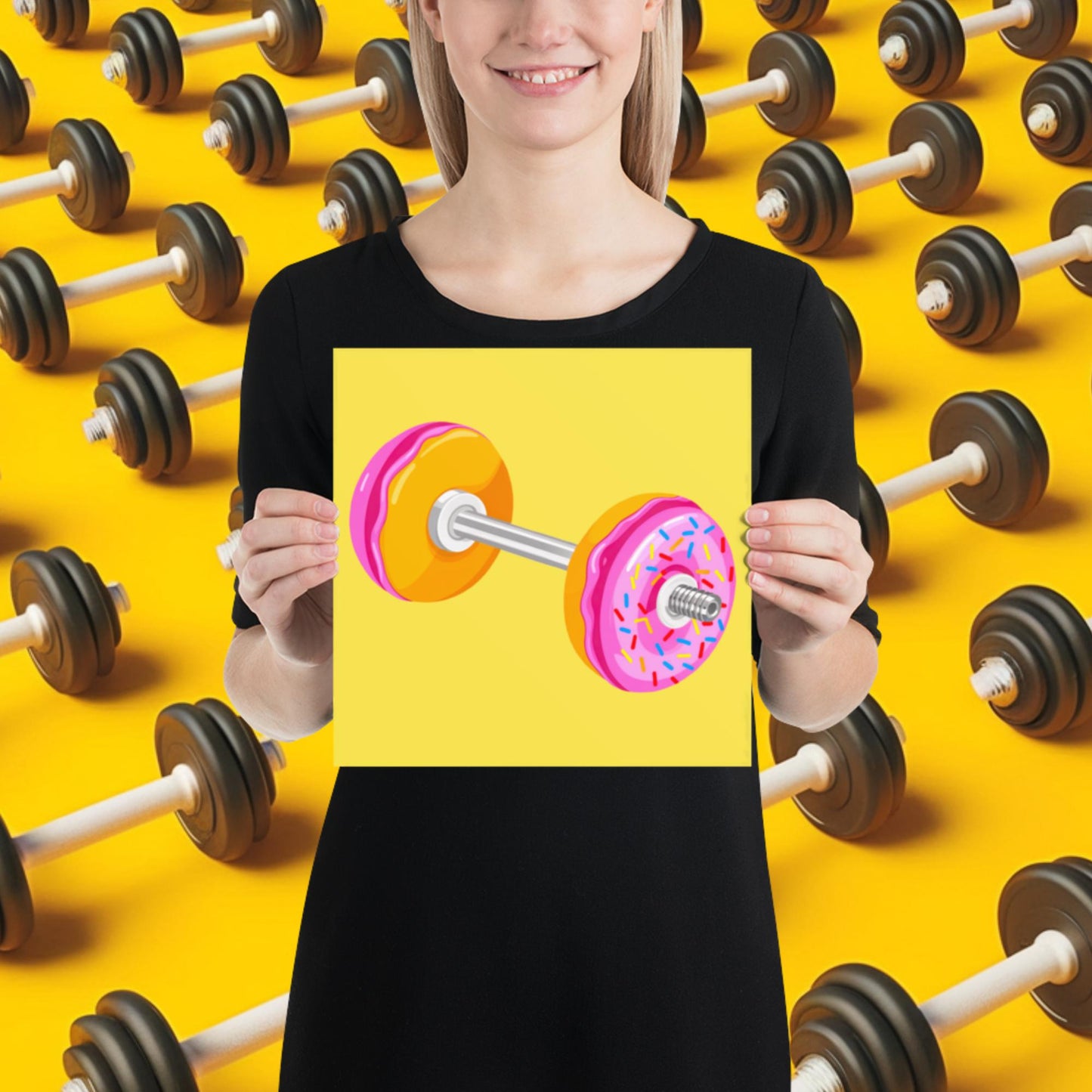 Donut Dumbbell Donuts Barbell Funny Bulk Diet Gym Workout Fitness Bodybuilding Poster 10″×10″ Posters Bodybuilding Bulking Donuts Fast Food Fitness Gym Workout Next Cult Brand