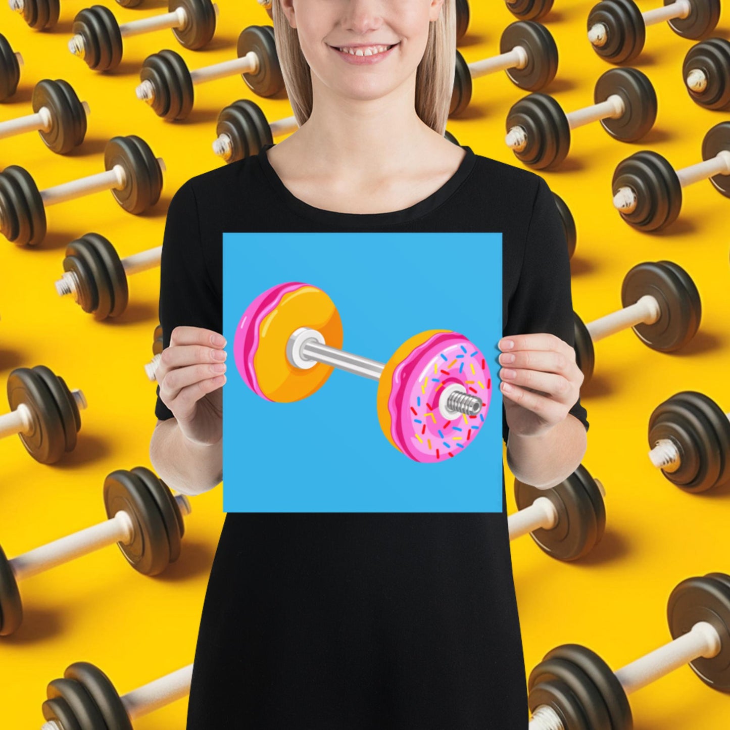 Donut Dumbbell Donuts Barbell Funny Bulk Diet Gym Workout Fitness Bodybuilding Poster 10″×10″ Posters Bodybuilding Bulking Donuts Fast Food Fitness Gym Workout Next Cult Brand