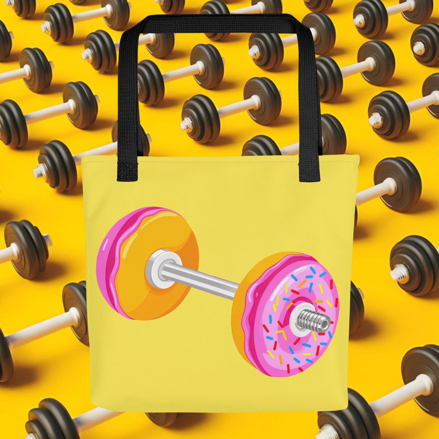 Donut Dumbbell Donuts Barbell Funny Bulk Diet Gym Workout Fitness Bodybuilding Tote bag Default Title Bags Bodybuilding Bulking Donuts Fast Food Fitness Gym Workout Next Cult Brand