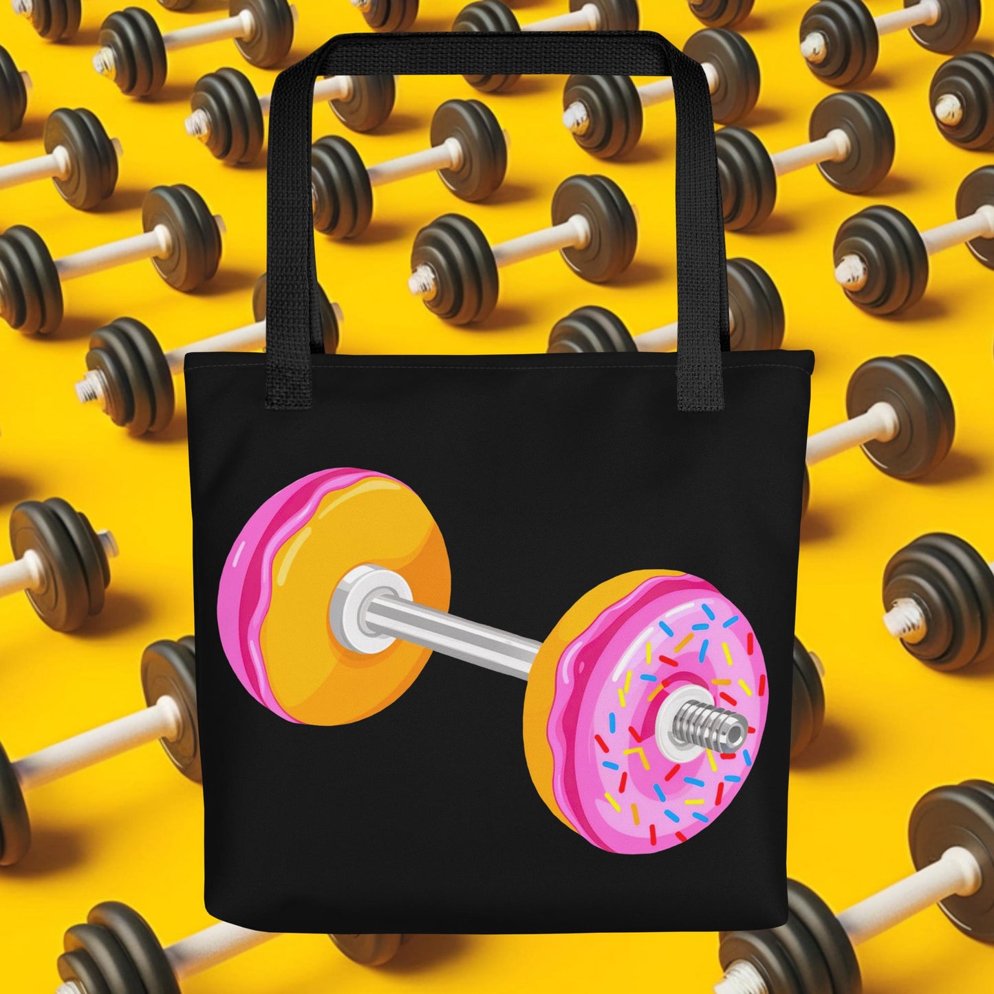 Donut Dumbbell Donuts Barbell Funny Bulk Diet Gym Workout Fitness Bodybuilding Tote bag Default Title Bags Bodybuilding Bulking Donuts Fast Food Fitness Gym Workout Next Cult Brand