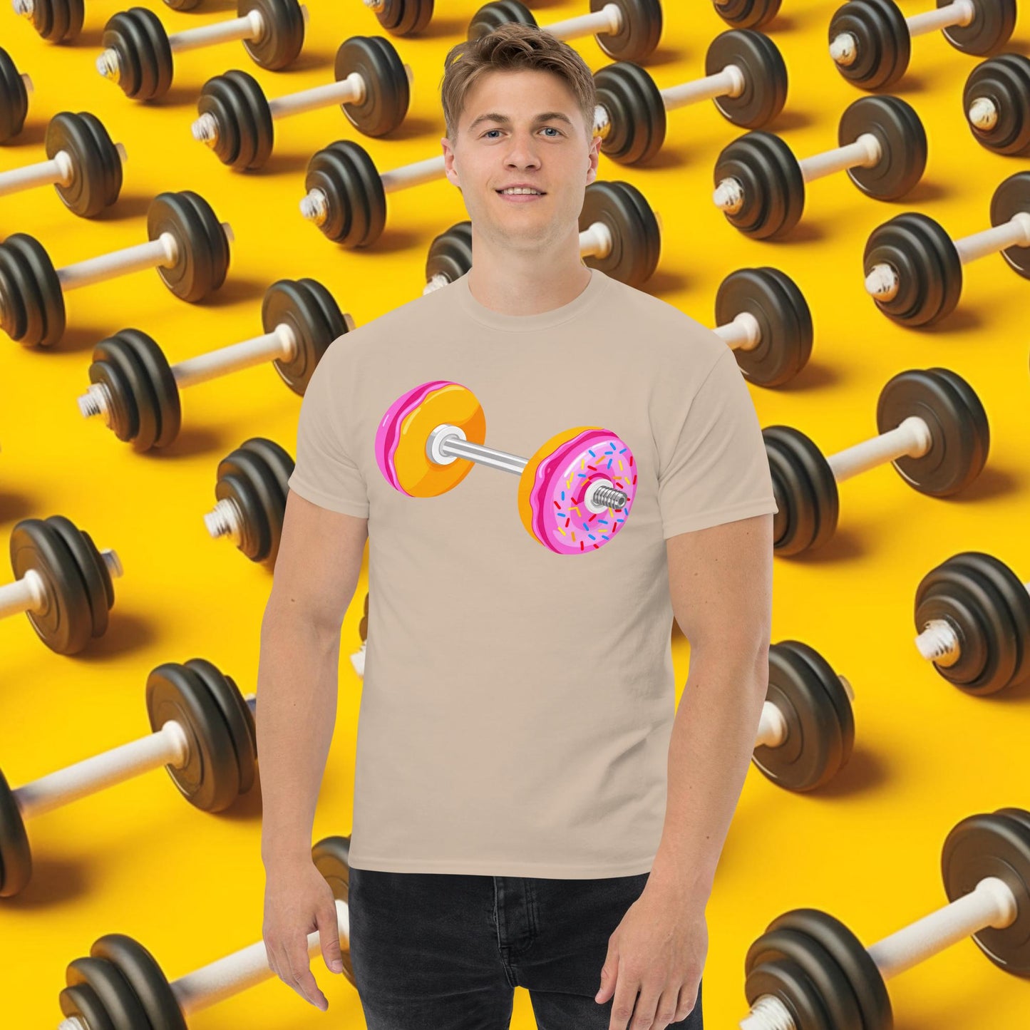 Donut Dumbbell Donuts Barbell Funny Bulk Diet Gym Workout Fitness Bodybuilding tee Sand T-shirts Bodybuilding Bulking Donuts Fast Food Fitness Gym Powerlifting Pump Cover Workout Next Cult Brand