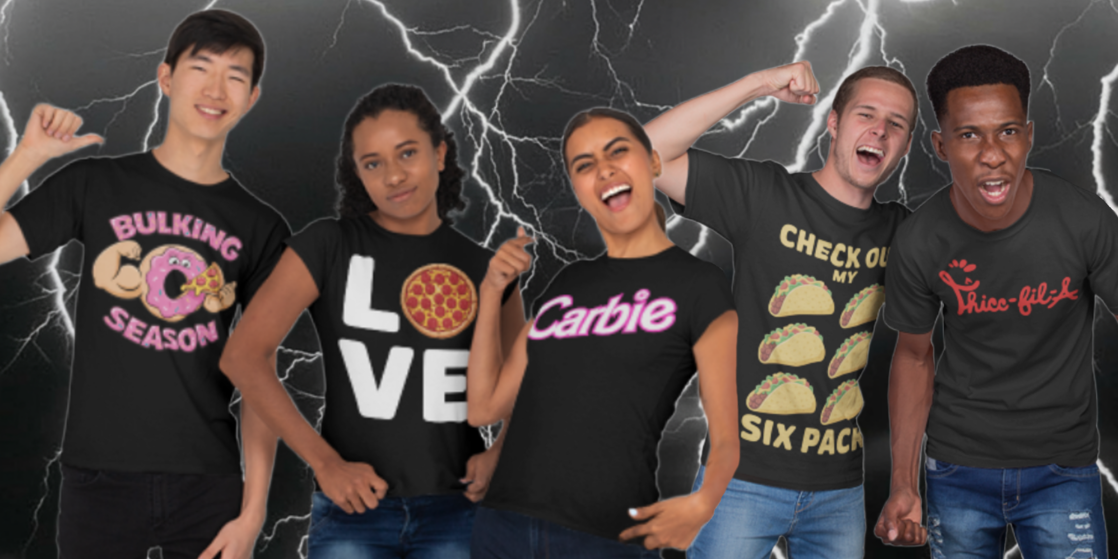 Mystery Box of 5 Food Gym Shirts (5-pack) T-shirts Fast Food Fitness Gym Mystery Pump Cover Workout Next Cult Brand